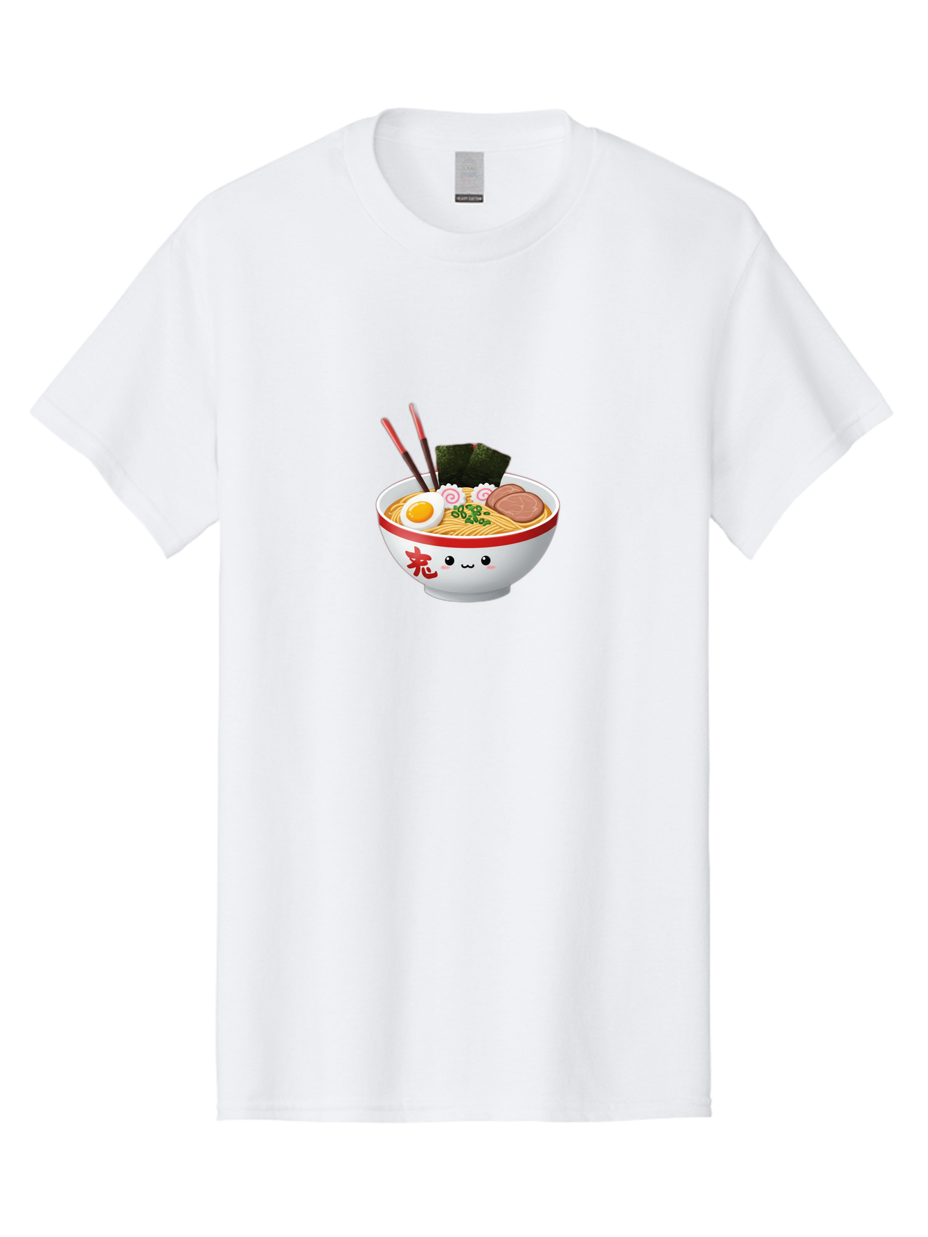 Ramen-Bowl-6 Men'S Graphic Tee, 100% Cotton, Comfortable Casual Summer Wear, Machine Washable, Bowl Of Ramen, Japanese Noodles, Boiled Egg, Green Onions, Seaweed, Sausage, Chopsticks, Anime Food, Kawaii, Cartoon Style, Food Illustration Bab296 7