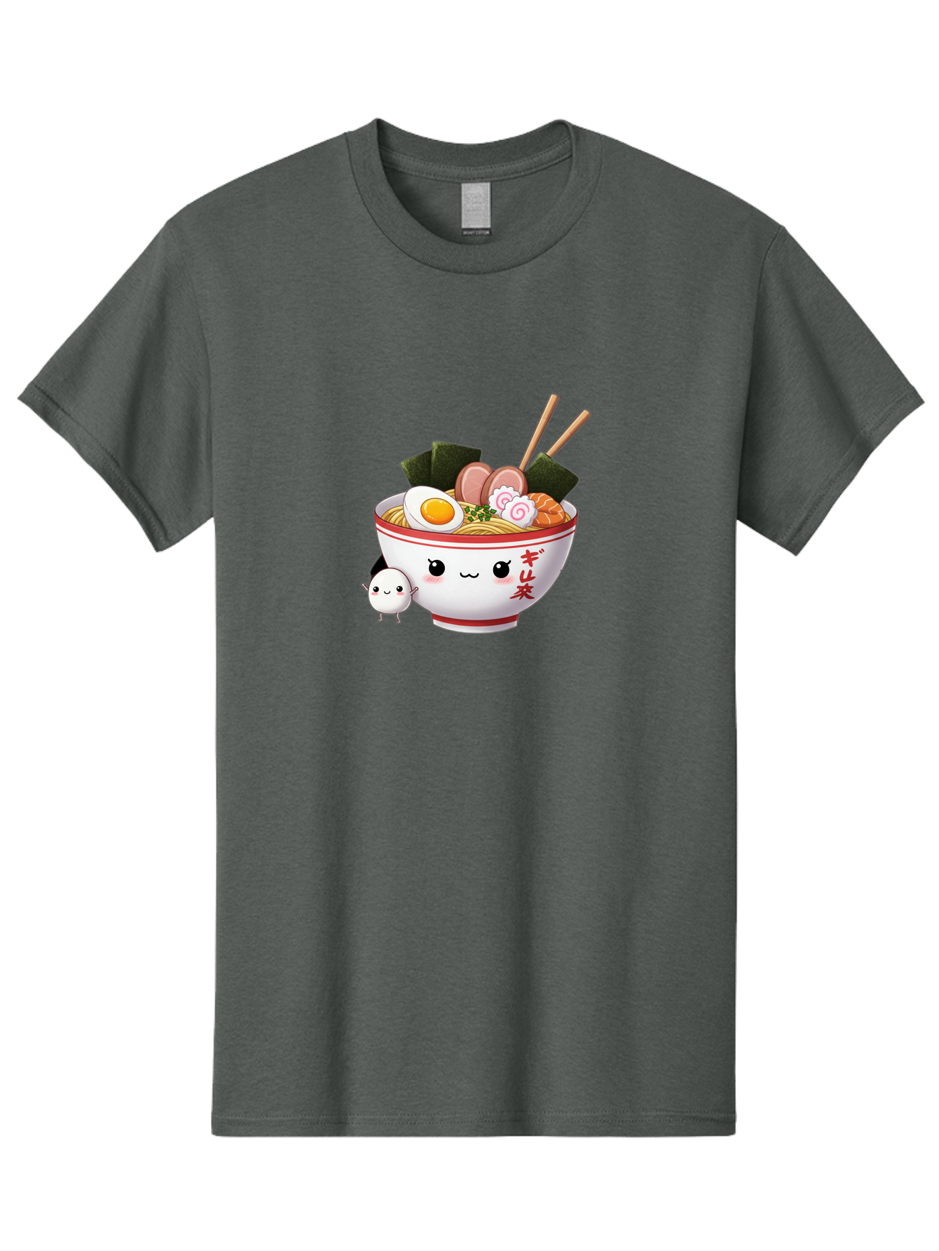 Ramen-Bowl-8 Men'S Graphic Tee, 100% Cotton, Comfortable Casual Summer Wear, Machine Washable, Kawaii Ramen, Steaming Hot Noodles, Boiled Egg, Sliced Pork, Seaweed, Japanese Cuisine, Cartoon Food, Ramen Character, Adorable Illustration, Bab298 3