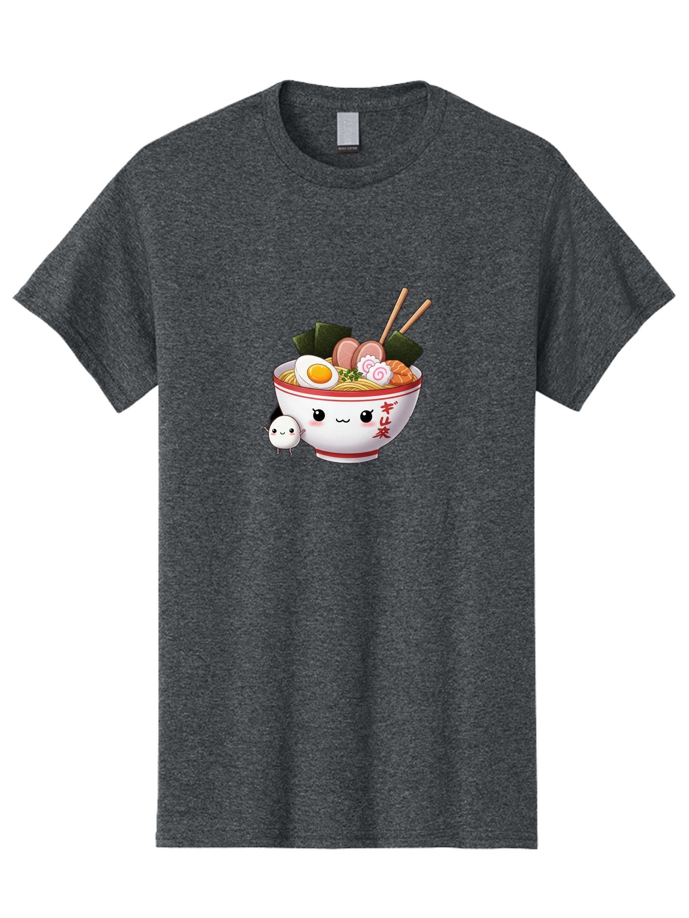 Ramen-Bowl-8 Men'S Graphic Tee, 100% Cotton, Comfortable Casual Summer Wear, Machine Washable, Kawaii Ramen, Steaming Hot Noodles, Boiled Egg, Sliced Pork, Seaweed, Japanese Cuisine, Cartoon Food, Ramen Character, Adorable Illustration, Bab298 3