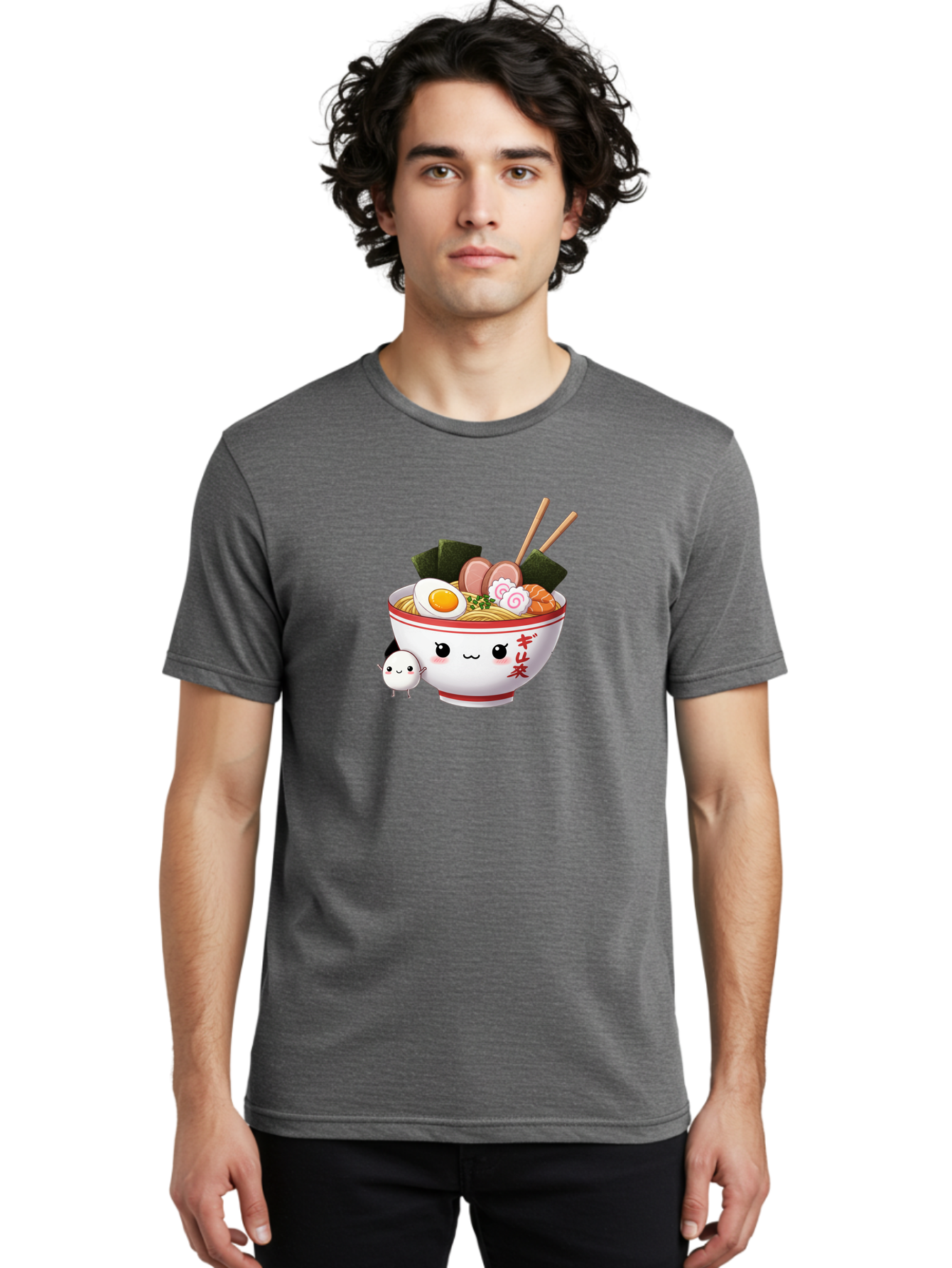 Ramen-Bowl-8 Men'S Graphic Tee, 100% Cotton, Comfortable Casual Summer Wear, Machine Washable, Kawaii Ramen, Steaming Hot Noodles, Boiled Egg, Sliced Pork, Seaweed, Japanese Cuisine, Cartoon Food, Ramen Character, Adorable Illustration, Bab298 28