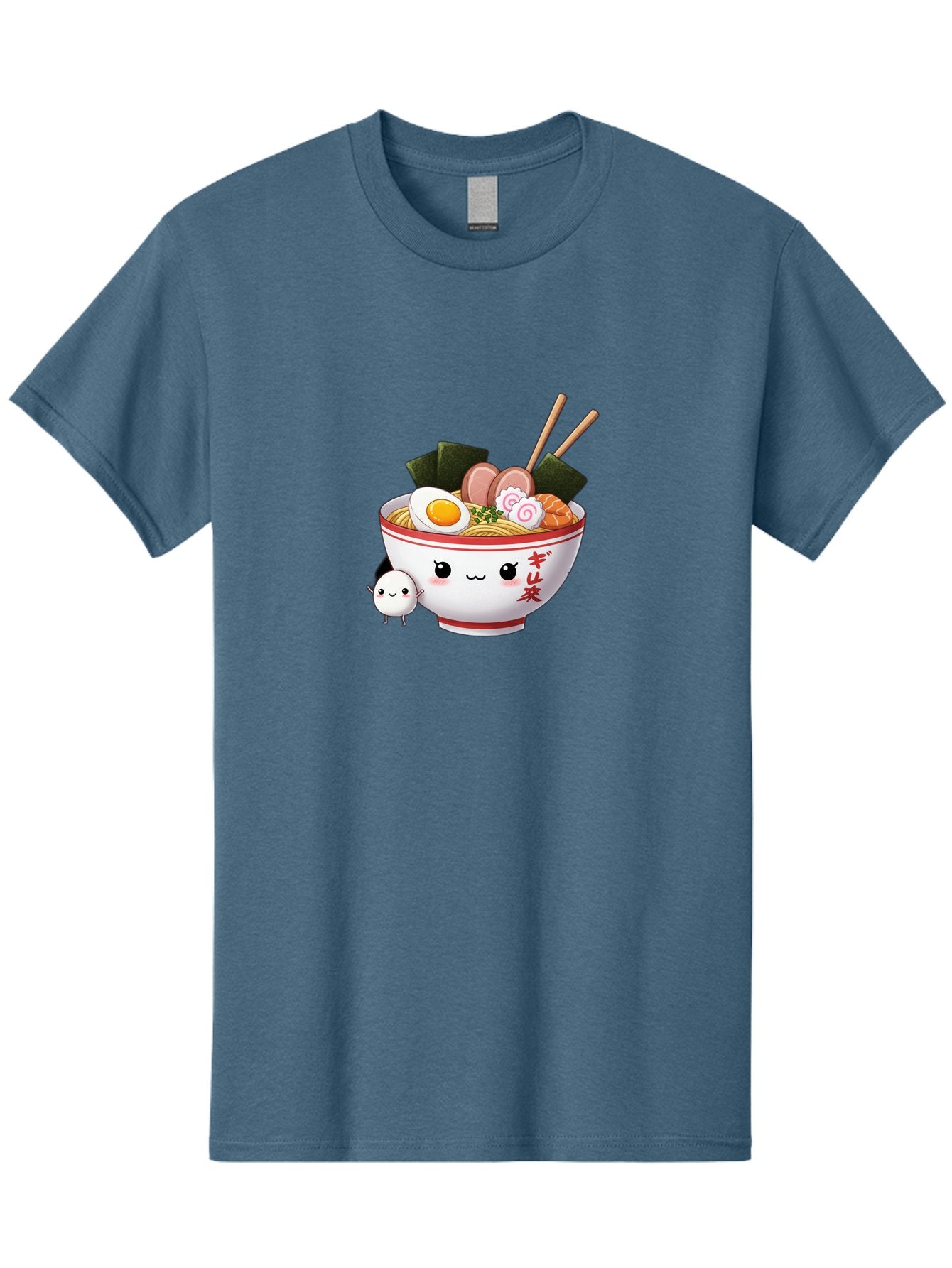 Ramen-Bowl-8 Men'S Graphic Tee, 100% Cotton, Comfortable Casual Summer Wear, Machine Washable, Kawaii Ramen, Steaming Hot Noodles, Boiled Egg, Sliced Pork, Seaweed, Japanese Cuisine, Cartoon Food, Ramen Character, Adorable Illustration, Bab298
