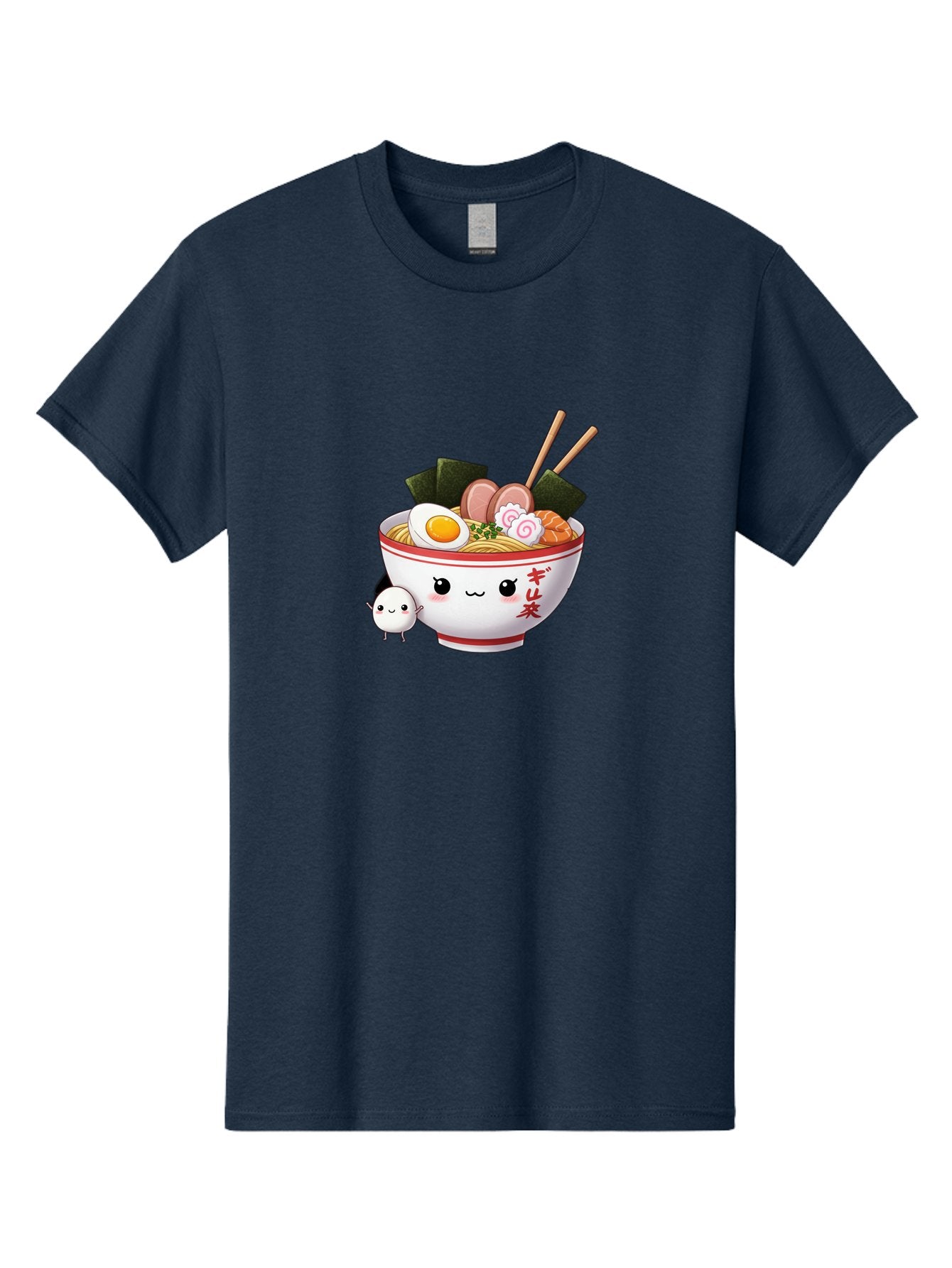 Ramen-Bowl-8 Men'S Graphic Tee, 100% Cotton, Comfortable Casual Summer Wear, Machine Washable, Kawaii Ramen, Steaming Hot Noodles, Boiled Egg, Sliced Pork, Seaweed, Japanese Cuisine, Cartoon Food, Ramen Character, Adorable Illustration, Bab298 8