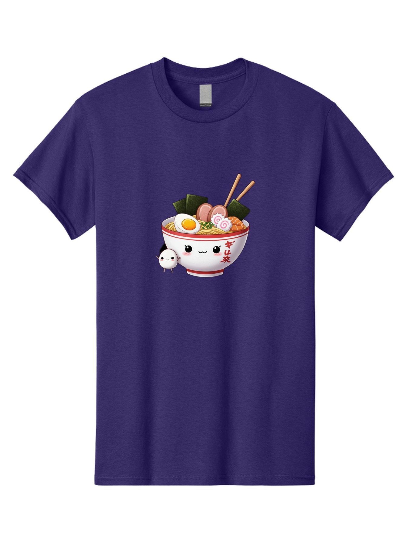 Ramen-Bowl-8 Men'S Graphic Tee, 100% Cotton, Comfortable Casual Summer Wear, Machine Washable, Kawaii Ramen, Steaming Hot Noodles, Boiled Egg, Sliced Pork, Seaweed, Japanese Cuisine, Cartoon Food, Ramen Character, Adorable Illustration, Bab298
