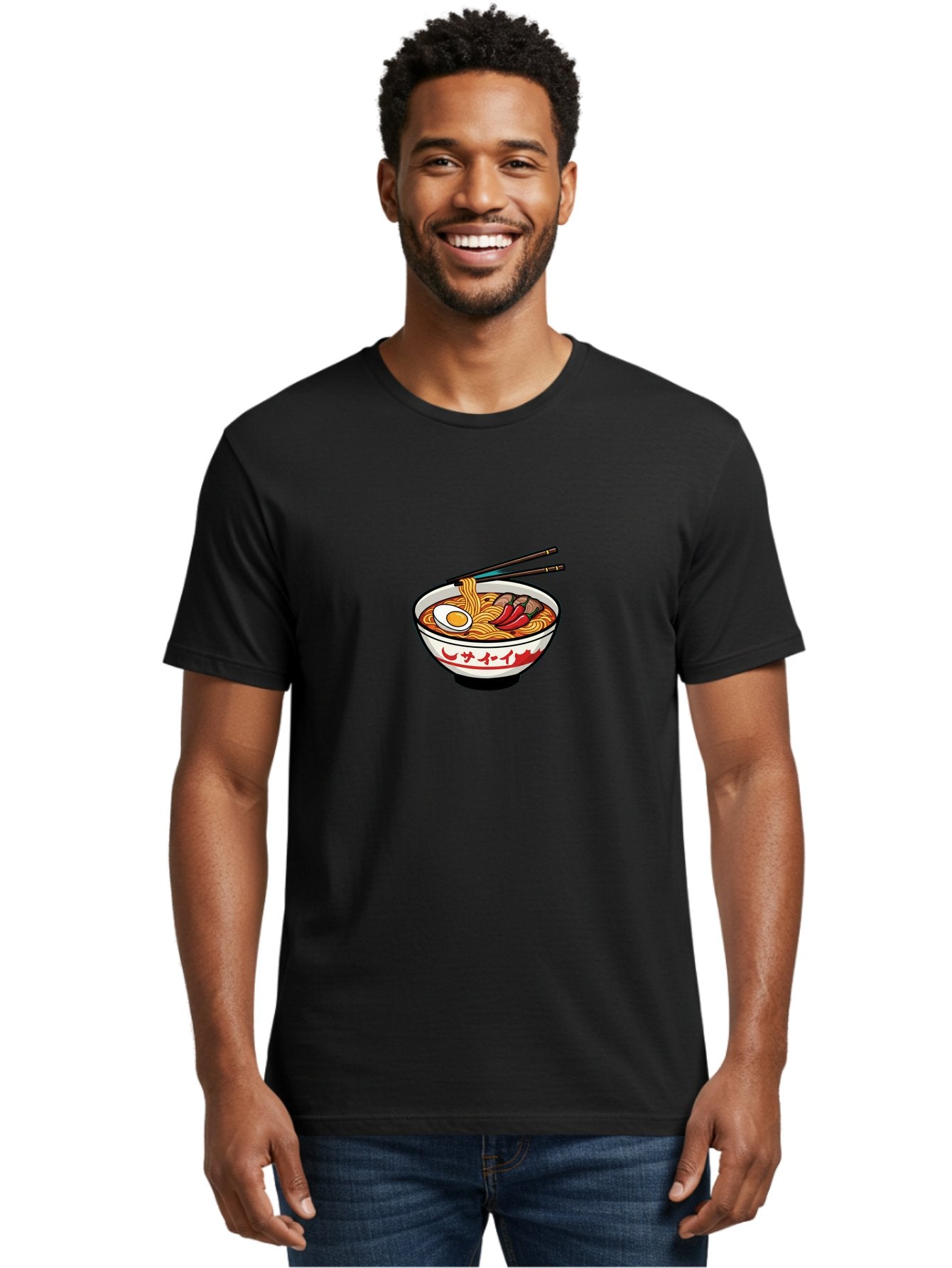 Ramen-Bowl-9 Men'S Graphic Tee, 100% Cotton, Comfortable Casual Summer Wear, Machine Washable, Bowl Of Ramen, Japanese Noodle Soup, Spicy Food, Hot Meal, Savory Dish, Noodle Bowl, Steaming Hot, Egg, Meat, Chili Peppers, Asian Cuisine, Bab299 19