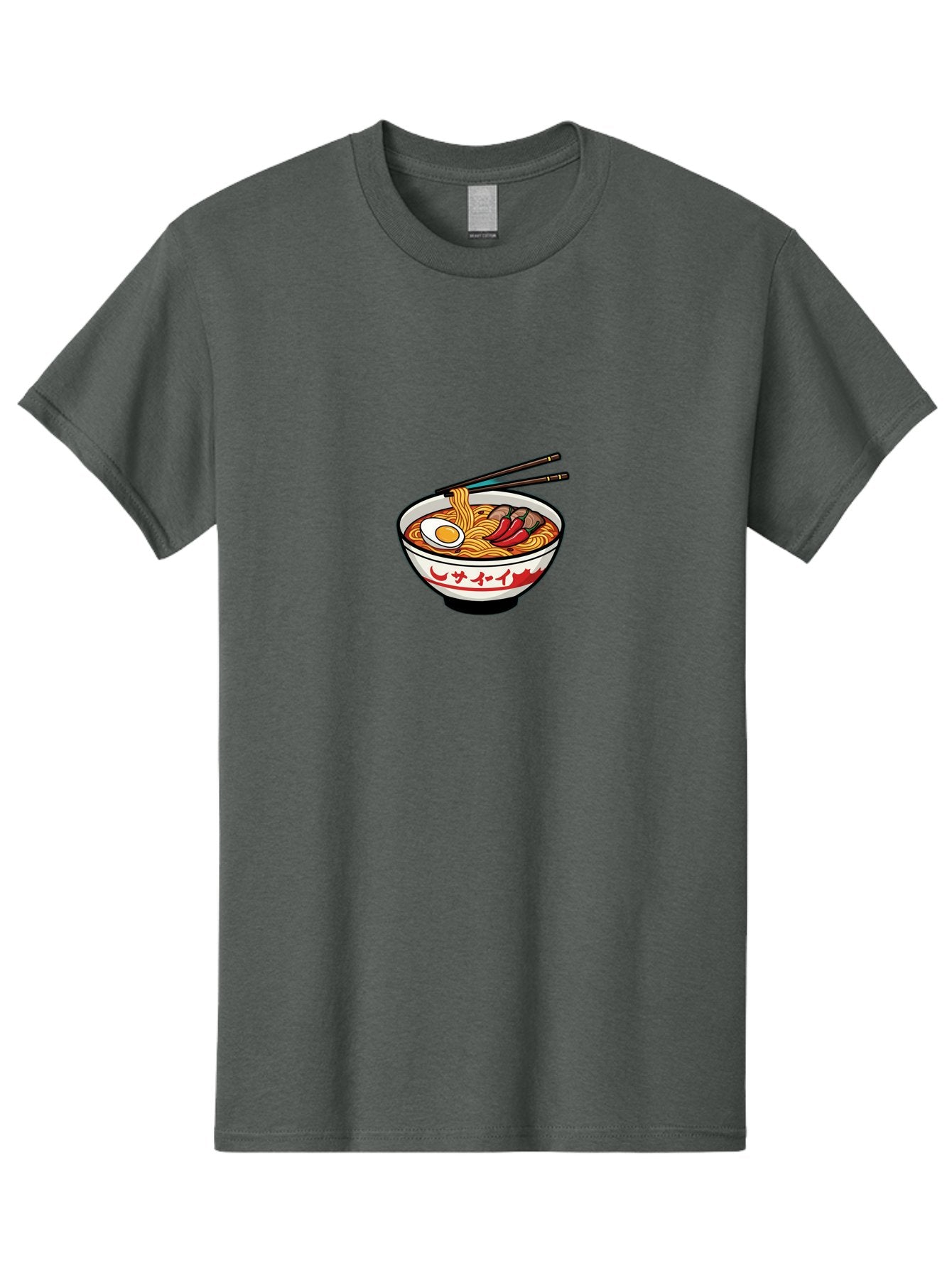 Ramen-Bowl-9 Men'S Graphic Tee, 100% Cotton, Comfortable Casual Summer Wear, Machine Washable, Bowl Of Ramen, Japanese Noodle Soup, Spicy Food, Hot Meal, Savory Dish, Noodle Bowl, Steaming Hot, Egg, Meat, Chili Peppers, Asian Cuisine, Bab299