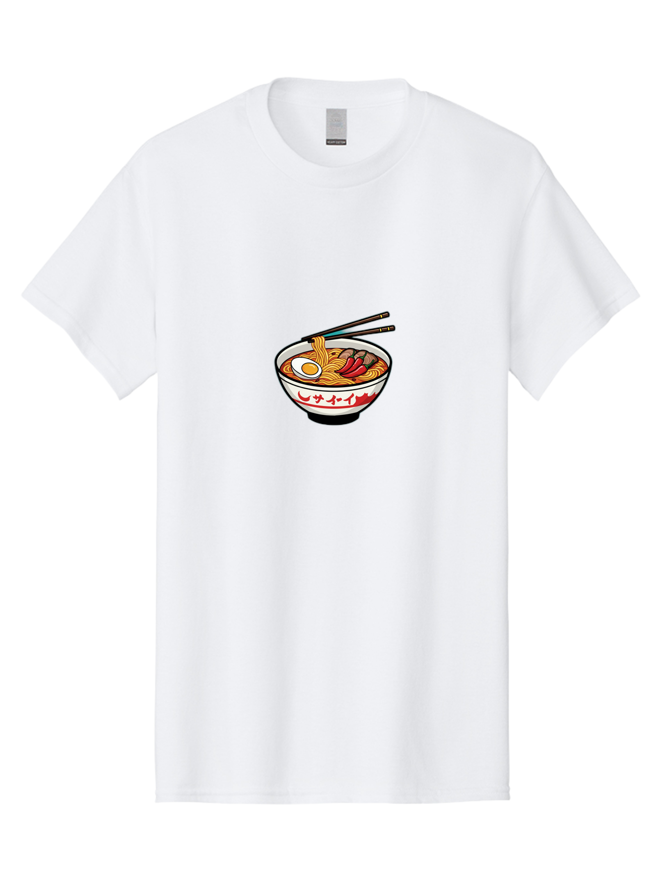 Ramen-Bowl-9 Men'S Graphic Tee, 100% Cotton, Comfortable Casual Summer Wear, Machine Washable, Bowl Of Ramen, Japanese Noodle Soup, Spicy Food, Hot Meal, Savory Dish, Noodle Bowl, Steaming Hot, Egg, Meat, Chili Peppers, Asian Cuisine, Bab299