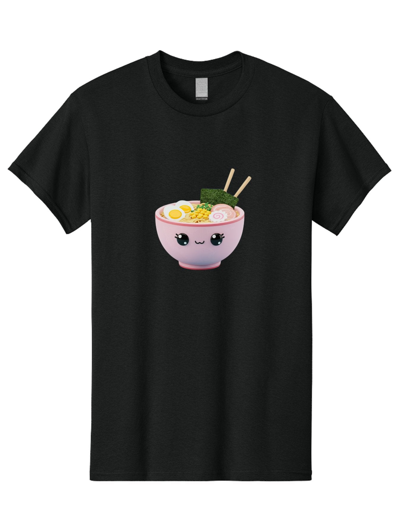 Ramen-Bowl Men'S Graphic Tee, 100% Cotton, Comfortable Casual Summer Wear, Machine Washable, Delicious Ramen, Steaming Hot Noodles, Cartoon Bowl, Kawaii Food, Japanese Cuisine, Tasty Meal, Cute Dish, Boiled Egg, Seaweed, Chopsticks Bab300 3