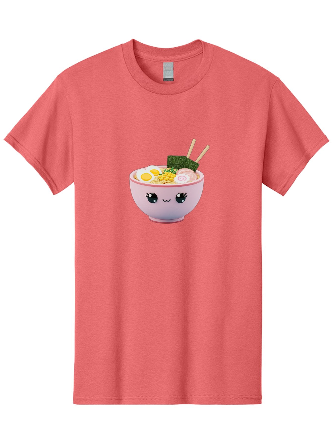 Ramen-Bowl Men'S Graphic Tee, 100% Cotton, Comfortable Casual Summer Wear, Machine Washable, Delicious Ramen, Steaming Hot Noodles, Cartoon Bowl, Kawaii Food, Japanese Cuisine, Tasty Meal, Cute Dish, Boiled Egg, Seaweed, Chopsticks Bab300 4