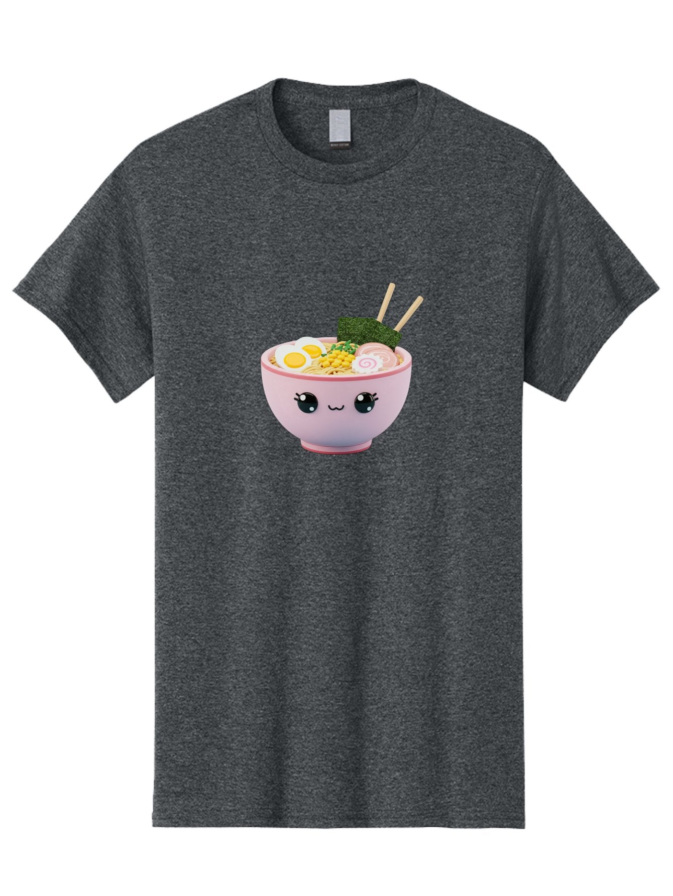 Ramen-Bowl Men'S Graphic Tee, 100% Cotton, Comfortable Casual Summer Wear, Machine Washable, Delicious Ramen, Steaming Hot Noodles, Cartoon Bowl, Kawaii Food, Japanese Cuisine, Tasty Meal, Cute Dish, Boiled Egg, Seaweed, Chopsticks Bab300