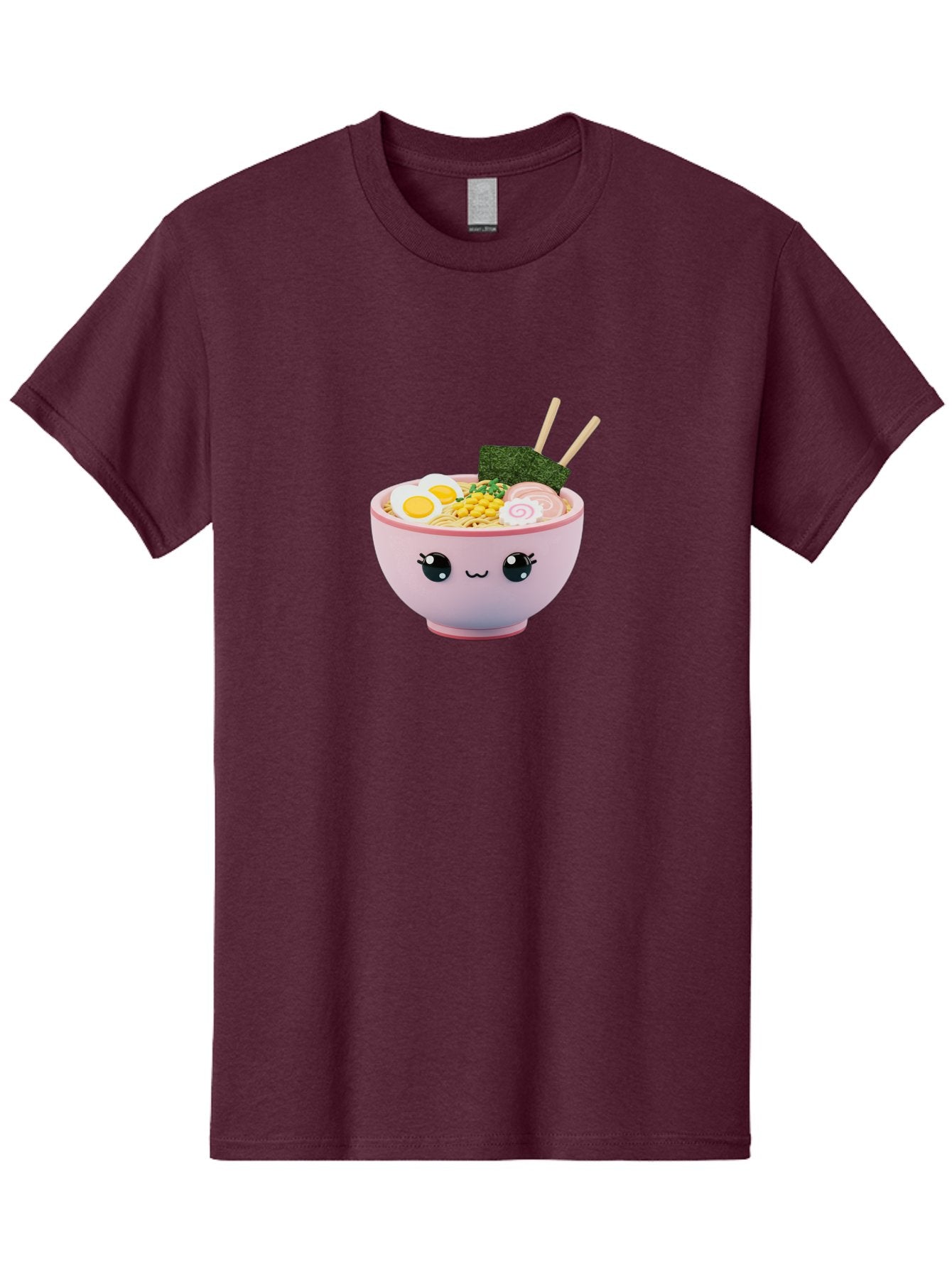 Ramen-Bowl Men'S Graphic Tee, 100% Cotton, Comfortable Casual Summer Wear, Machine Washable, Delicious Ramen, Steaming Hot Noodles, Cartoon Bowl, Kawaii Food, Japanese Cuisine, Tasty Meal, Cute Dish, Boiled Egg, Seaweed, Chopsticks Bab300 7