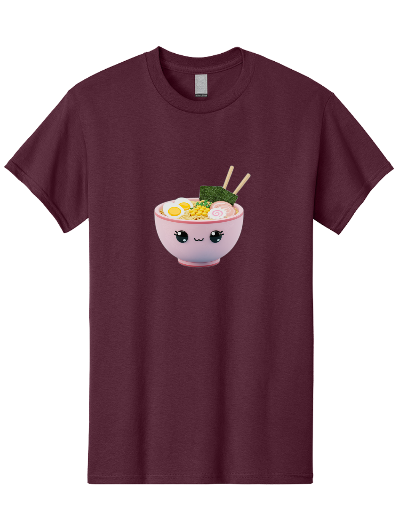 Ramen-Bowl Men'S Graphic Tee, 100% Cotton, Comfortable Casual Summer Wear, Machine Washable, Delicious Ramen, Steaming Hot Noodles, Cartoon Bowl, Kawaii Food, Japanese Cuisine, Tasty Meal, Cute Dish, Boiled Egg, Seaweed, Chopsticks Bab300 25