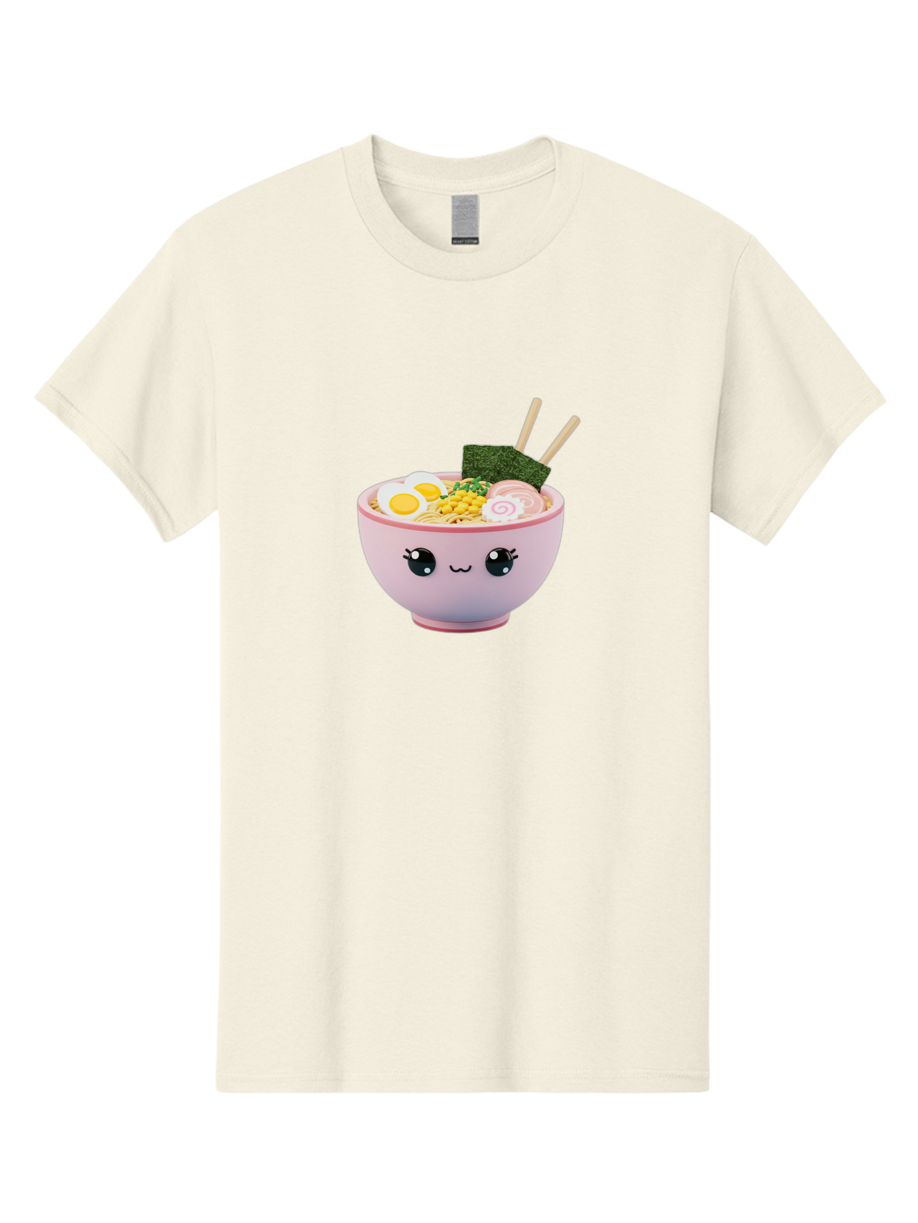 Ramen-Bowl Men'S Graphic Tee, 100% Cotton, Comfortable Casual Summer Wear, Machine Washable, Delicious Ramen, Steaming Hot Noodles, Cartoon Bowl, Kawaii Food, Japanese Cuisine, Tasty Meal, Cute Dish, Boiled Egg, Seaweed, Chopsticks Bab300