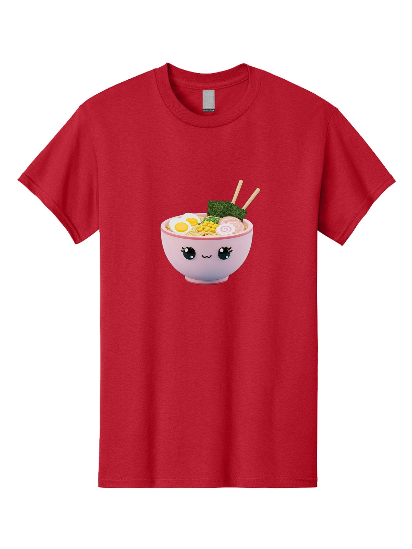 Ramen-Bowl Men'S Graphic Tee, 100% Cotton, Comfortable Casual Summer Wear, Machine Washable, Delicious Ramen, Steaming Hot Noodles, Cartoon Bowl, Kawaii Food, Japanese Cuisine, Tasty Meal, Cute Dish, Boiled Egg, Seaweed, Chopsticks Bab300 12