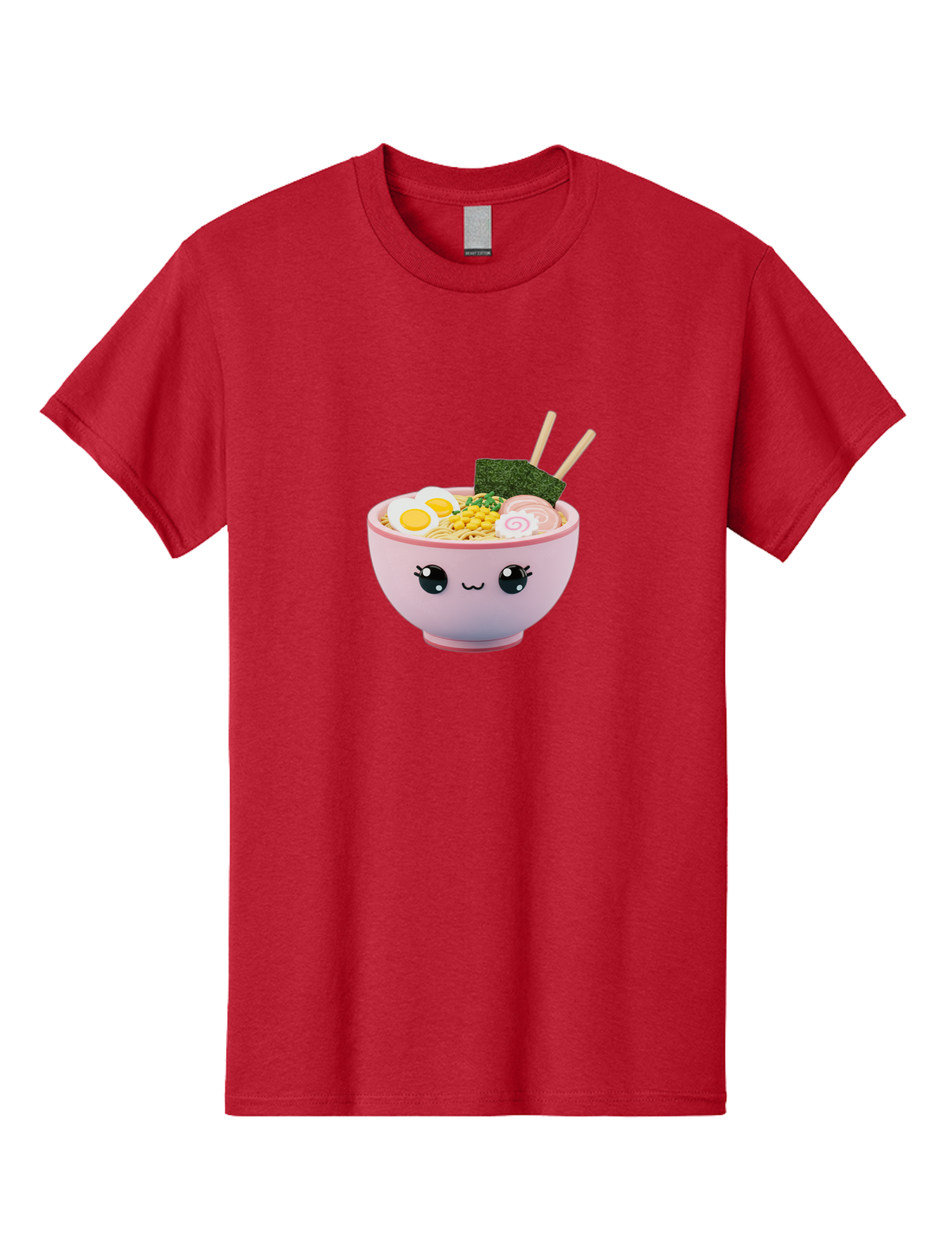 Ramen-Bowl Men'S Graphic Tee, 100% Cotton, Comfortable Casual Summer Wear, Machine Washable, Delicious Ramen, Steaming Hot Noodles, Cartoon Bowl, Kawaii Food, Japanese Cuisine, Tasty Meal, Cute Dish, Boiled Egg, Seaweed, Chopsticks Bab300 5