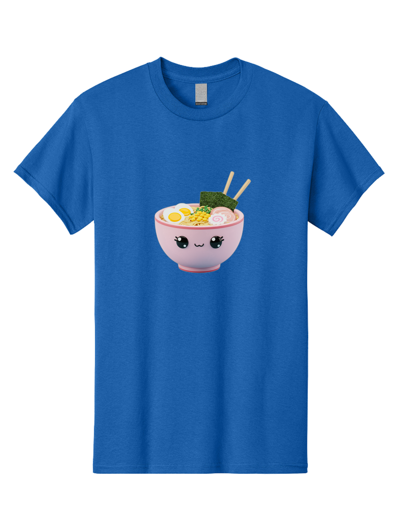 Ramen-Bowl Men'S Graphic Tee, 100% Cotton, Comfortable Casual Summer Wear, Machine Washable, Delicious Ramen, Steaming Hot Noodles, Cartoon Bowl, Kawaii Food, Japanese Cuisine, Tasty Meal, Cute Dish, Boiled Egg, Seaweed, Chopsticks Bab300 3