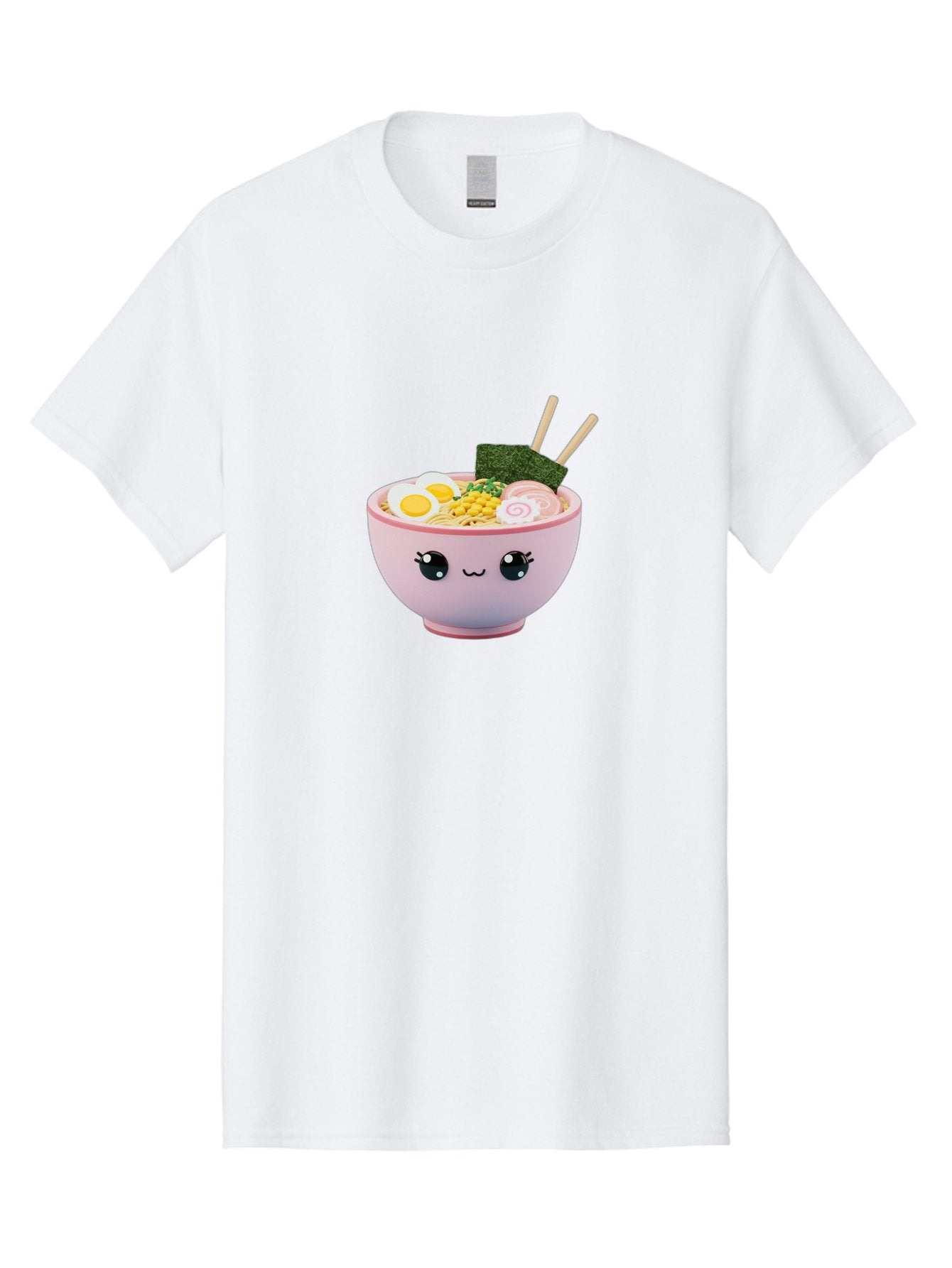 Ramen-Bowl Men'S Graphic Tee, 100% Cotton, Comfortable Casual Summer Wear, Machine Washable, Delicious Ramen, Steaming Hot Noodles, Cartoon Bowl, Kawaii Food, Japanese Cuisine, Tasty Meal, Cute Dish, Boiled Egg, Seaweed, Chopsticks Bab300 6