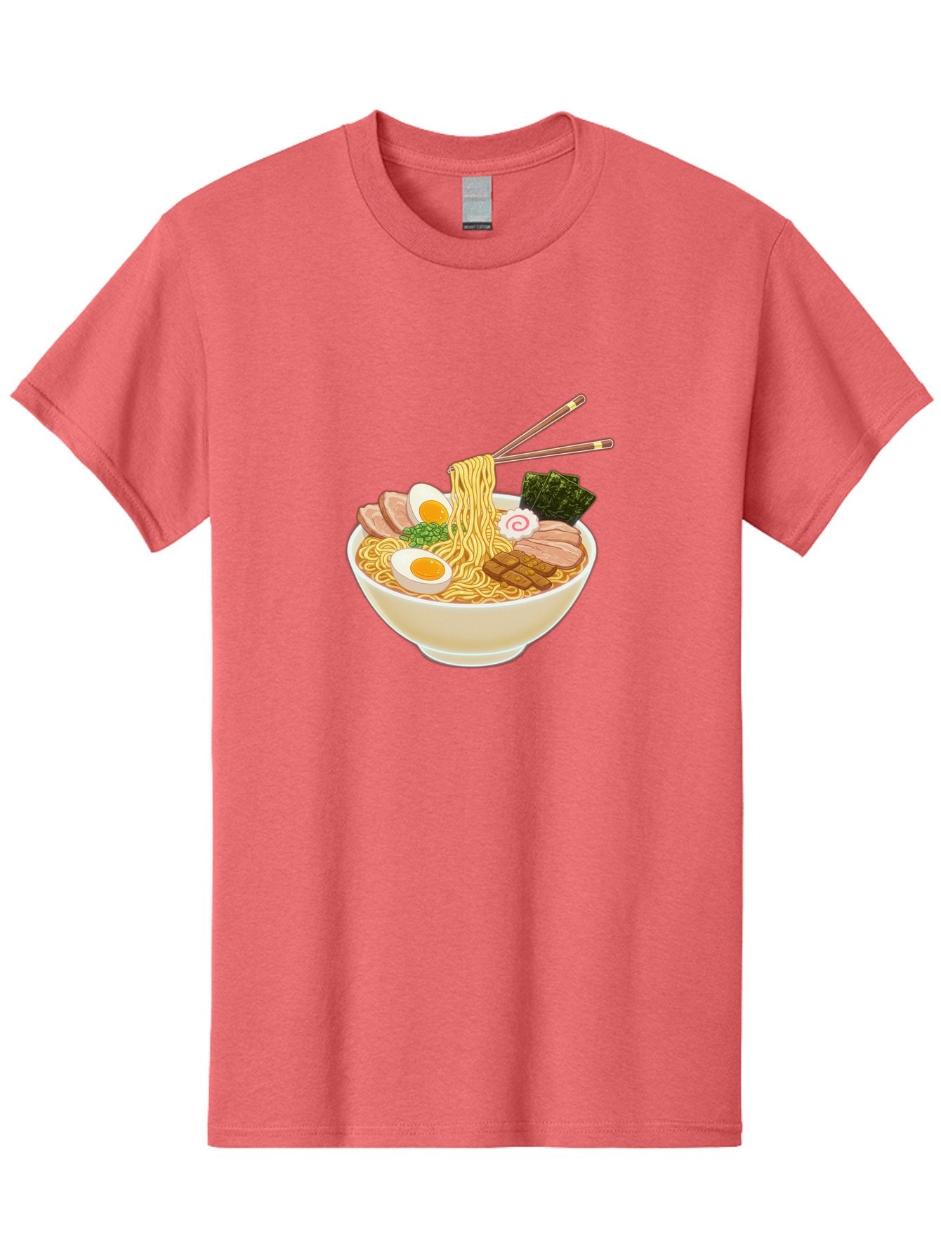 Ramen-Noodle-1 Men'S Graphic Tee, 100% Cotton, Comfortable Casual Summer Wear, Machine Washable, Delicious Ramen, Steaming Hot Noodles, Savory Pork Slices, Boiled Egg, Seaweed, Chopsticks, Japanese Cuisine, Noodle Soup, Comfort Food, Bab302 9