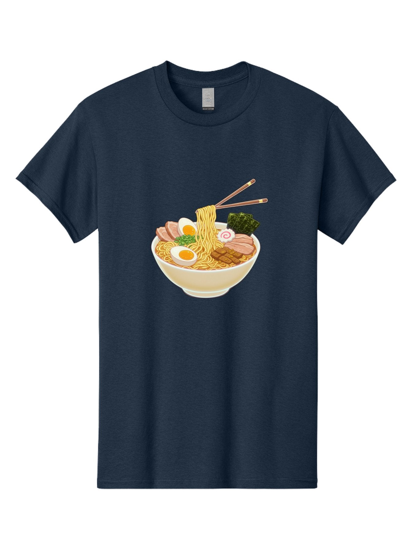 Ramen-Noodle-1 Men'S Graphic Tee, 100% Cotton, Comfortable Casual Summer Wear, Machine Washable, Delicious Ramen, Steaming Hot Noodles, Savory Pork Slices, Boiled Egg, Seaweed, Chopsticks, Japanese Cuisine, Noodle Soup, Comfort Food, Bab302 14