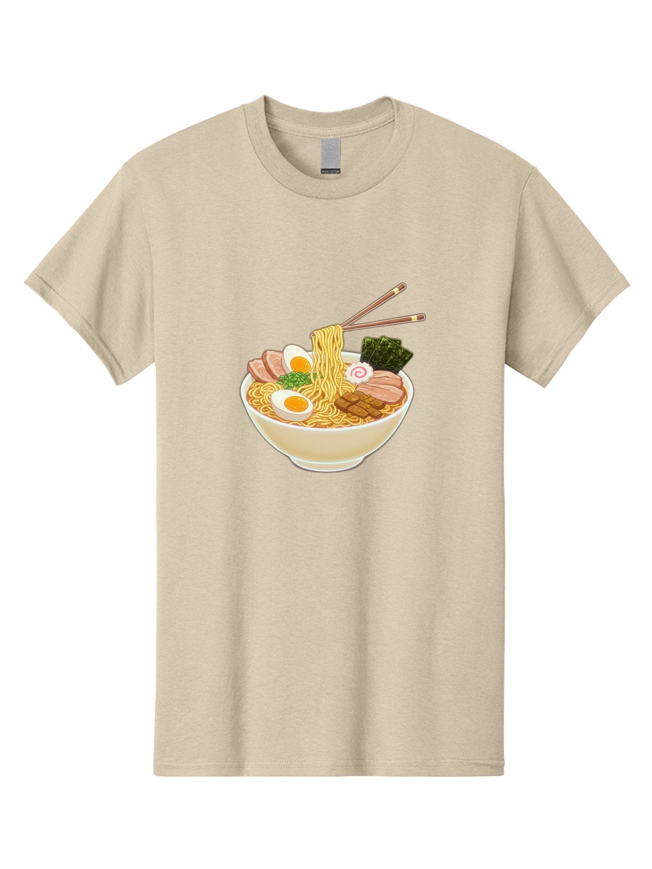 Ramen-Noodle-1 Men'S Graphic Tee, 100% Cotton, Comfortable Casual Summer Wear, Machine Washable, Delicious Ramen, Steaming Hot Noodles, Savory Pork Slices, Boiled Egg, Seaweed, Chopsticks, Japanese Cuisine, Noodle Soup, Comfort Food, Bab302 10