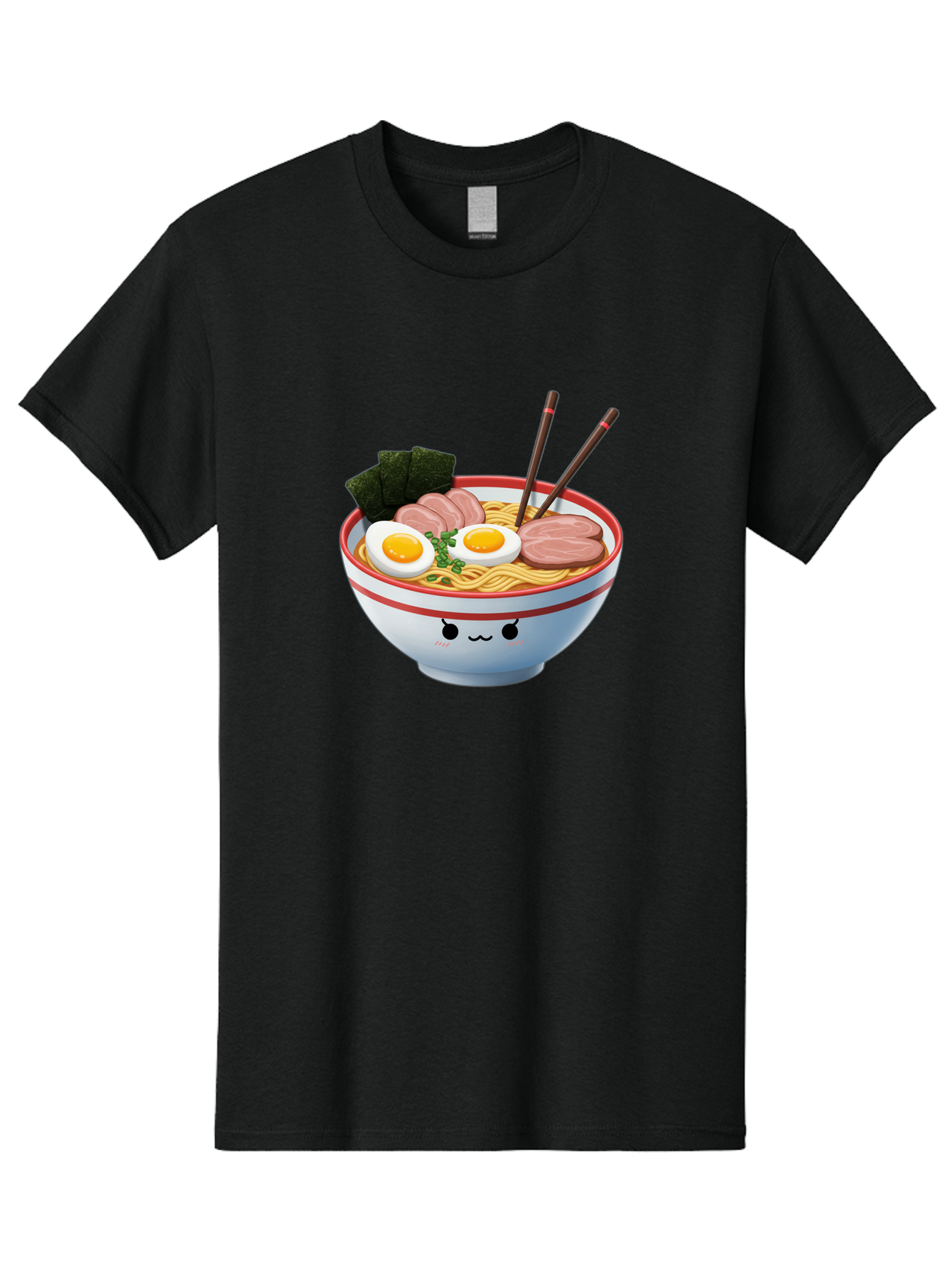 Ramen-Noodle-Bowl-1 Men'S Graphic Tee, 100% Cotton, Comfortable Casual Summer Wear, Machine Washable, Steaming Hot Ramen, Japanese Cuisine, Egg And Meat Toppings, Boiled Egg, Sliced Pork, Seaweed, Chopsticks, Kawaii Culture, Noodle Soup, Bab303 27