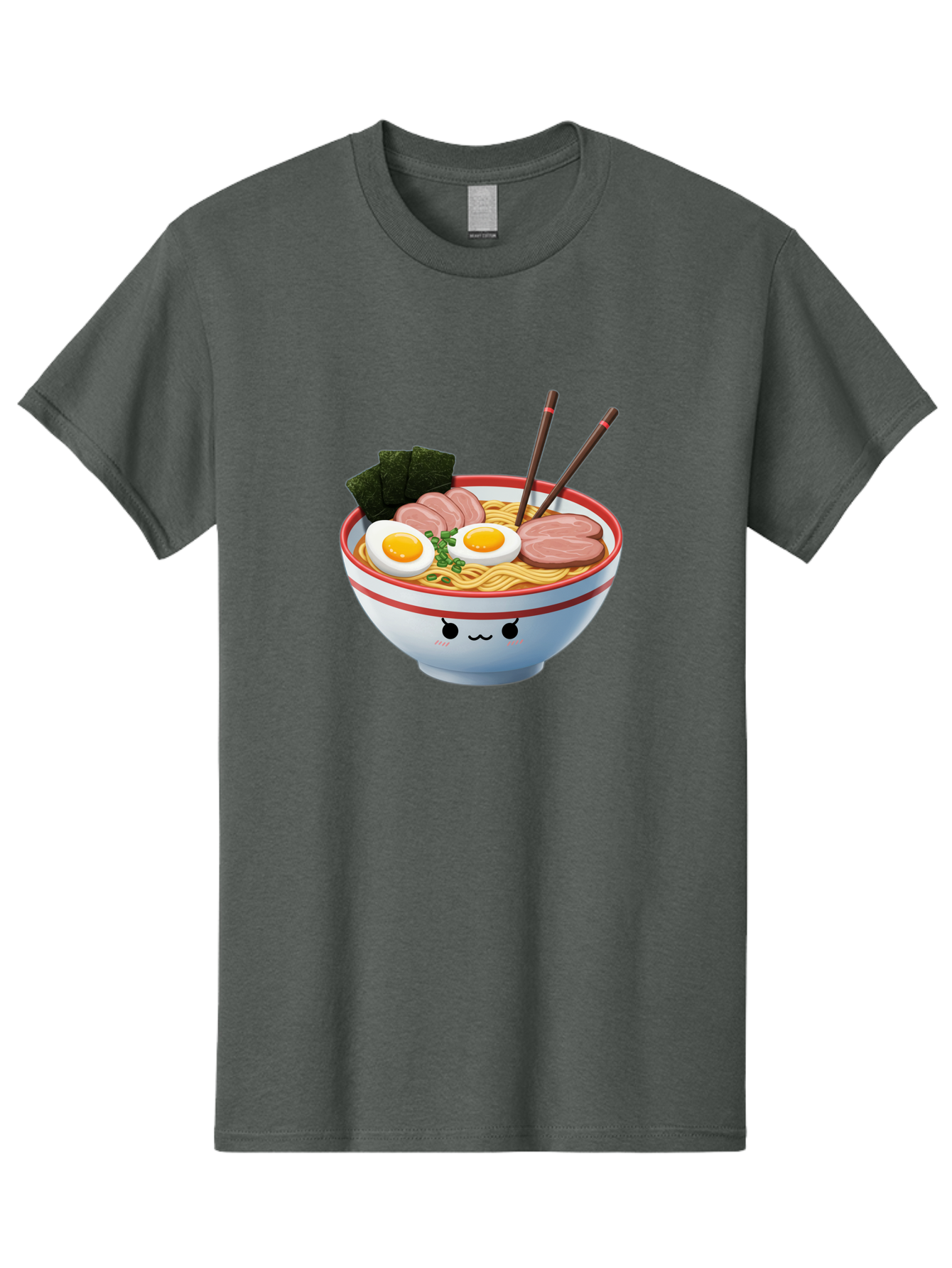 Ramen-Noodle-Bowl-1 Men'S Graphic Tee, 100% Cotton, Comfortable Casual Summer Wear, Machine Washable, Steaming Hot Ramen, Japanese Cuisine, Egg And Meat Toppings, Boiled Egg, Sliced Pork, Seaweed, Chopsticks, Kawaii Culture, Noodle Soup, Bab303 7
