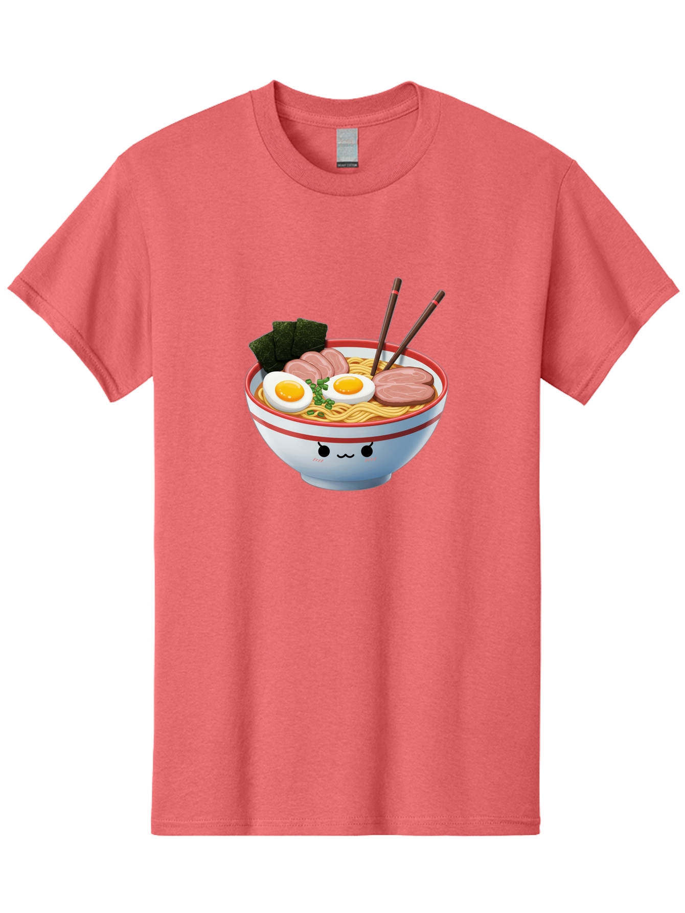 Ramen-Noodle-Bowl-1 Men'S Graphic Tee, 100% Cotton, Comfortable Casual Summer Wear, Machine Washable, Steaming Hot Ramen, Japanese Cuisine, Egg And Meat Toppings, Boiled Egg, Sliced Pork, Seaweed, Chopsticks, Kawaii Culture, Noodle Soup, Bab303 21