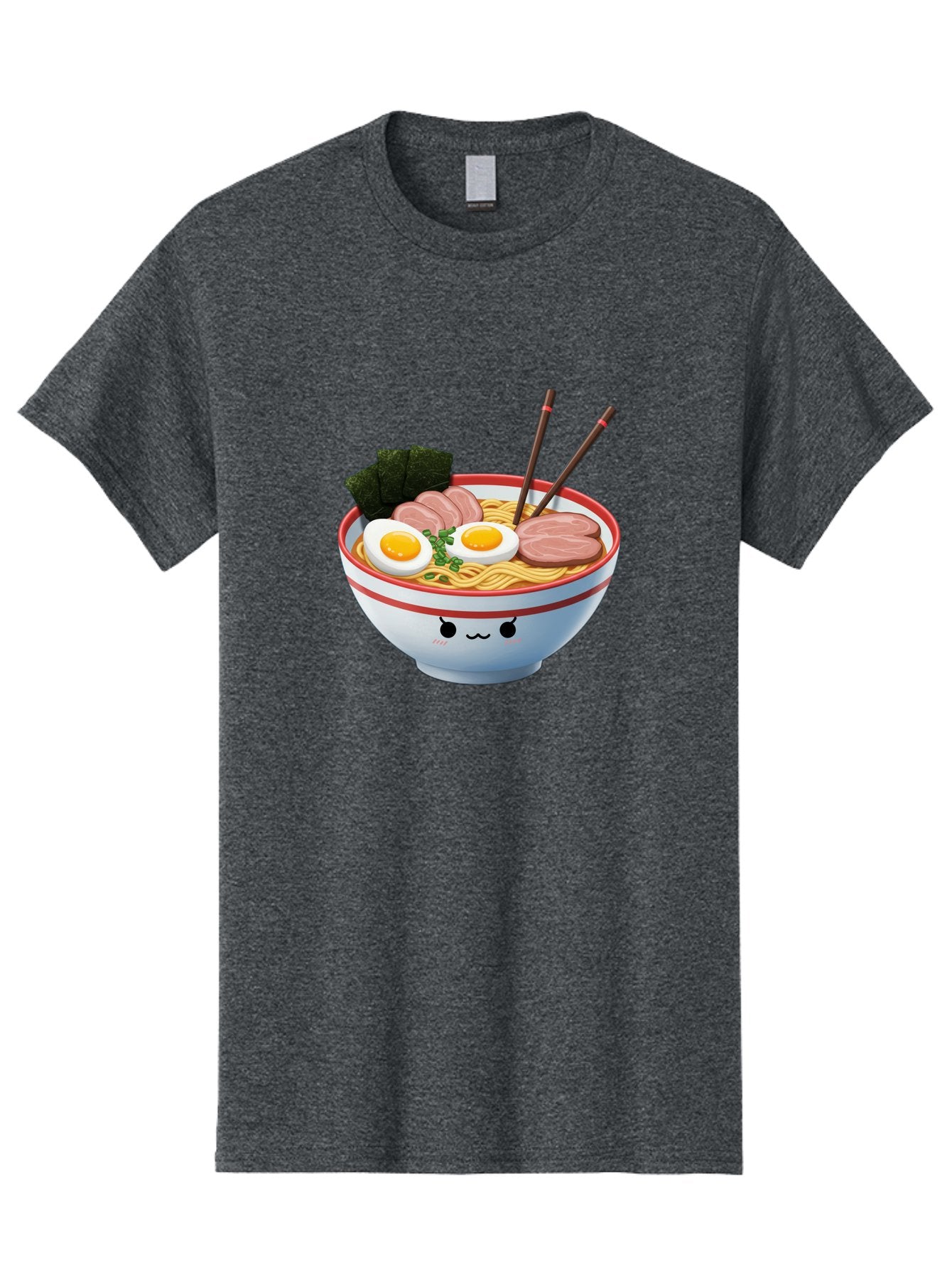 Ramen-Noodle-Bowl-1 Men'S Graphic Tee, 100% Cotton, Comfortable Casual Summer Wear, Machine Washable, Steaming Hot Ramen, Japanese Cuisine, Egg And Meat Toppings, Boiled Egg, Sliced Pork, Seaweed, Chopsticks, Kawaii Culture, Noodle Soup, Bab303 9
