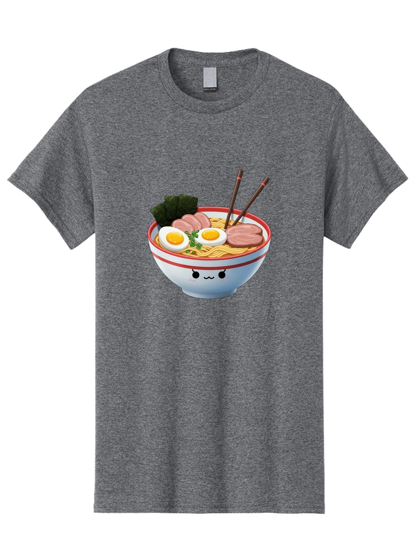 Ramen-Noodle-Bowl-1 Men'S Graphic Tee, 100% Cotton, Comfortable Casual Summer Wear, Machine Washable, Steaming Hot Ramen, Japanese Cuisine, Egg And Meat Toppings, Boiled Egg, Sliced Pork, Seaweed, Chopsticks, Kawaii Culture, Noodle Soup, Bab303 7
