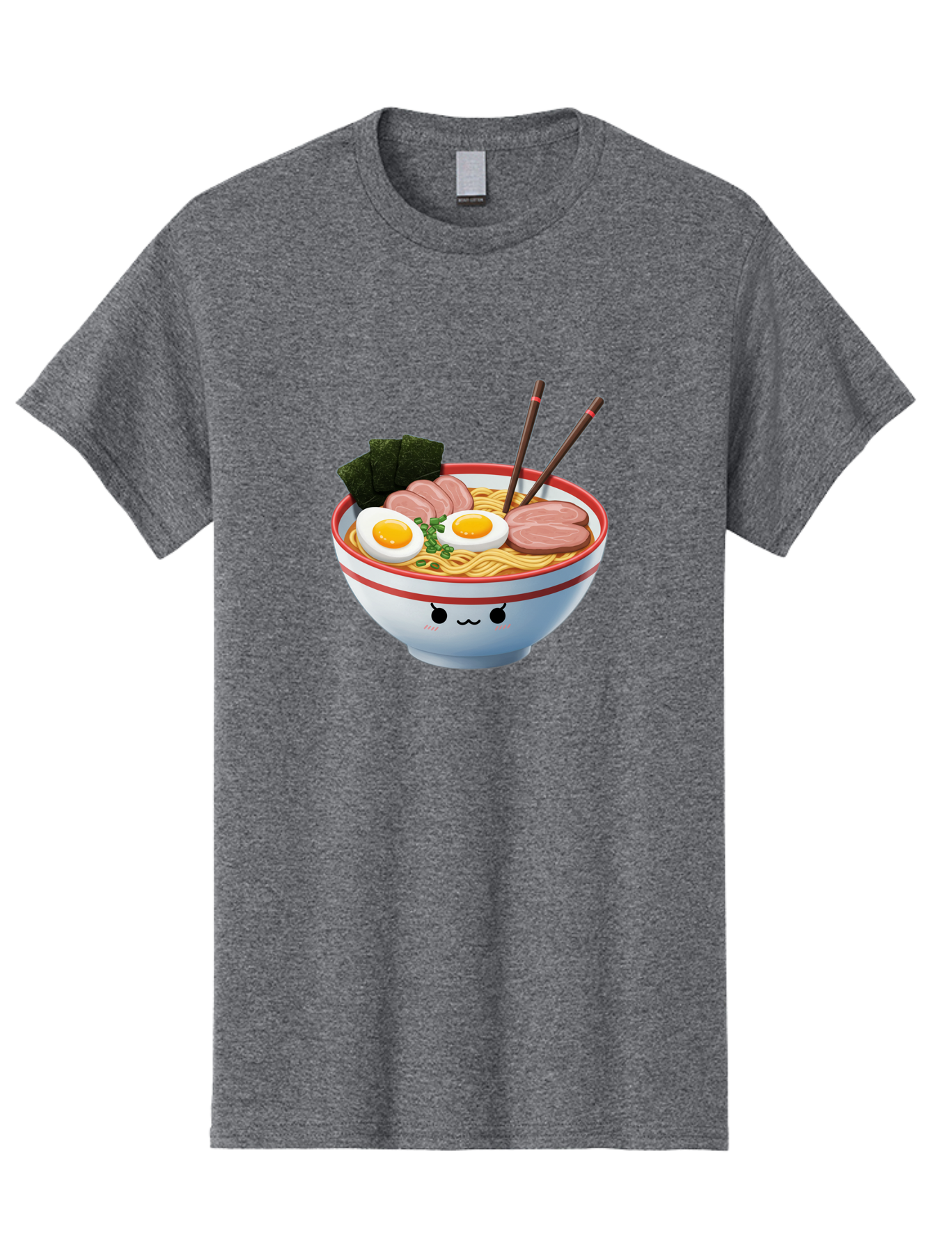 Ramen-Noodle-Bowl-1 Men'S Graphic Tee, 100% Cotton, Comfortable Casual Summer Wear, Machine Washable, Steaming Hot Ramen, Japanese Cuisine, Egg And Meat Toppings, Boiled Egg, Sliced Pork, Seaweed, Chopsticks, Kawaii Culture, Noodle Soup, Bab303 25