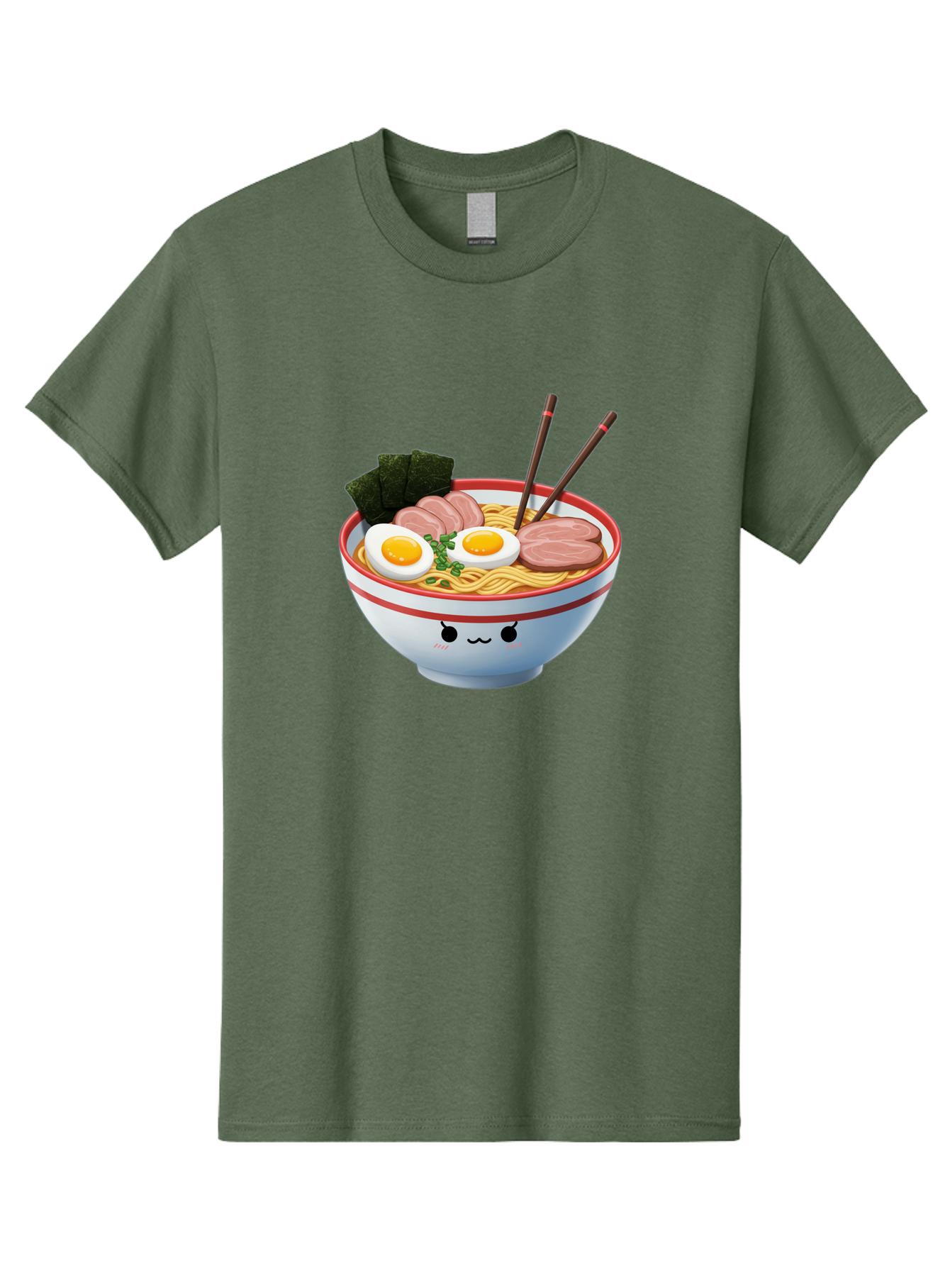 Ramen-Noodle-Bowl-1 Men'S Graphic Tee, 100% Cotton, Comfortable Casual Summer Wear, Machine Washable, Steaming Hot Ramen, Japanese Cuisine, Egg And Meat Toppings, Boiled Egg, Sliced Pork, Seaweed, Chopsticks, Kawaii Culture, Noodle Soup, Bab303 15