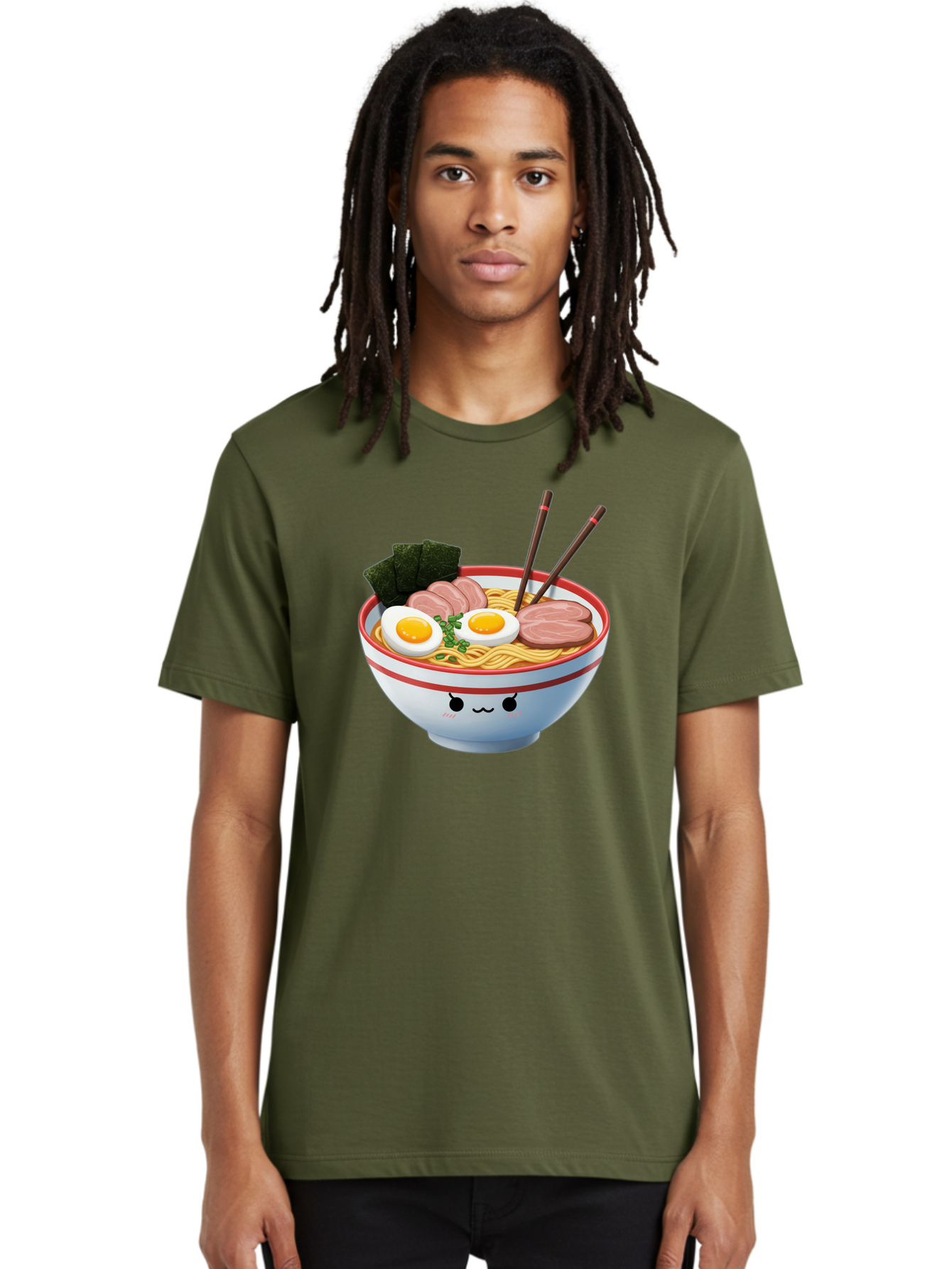 Ramen-Noodle-Bowl-1 Men'S Graphic Tee, 100% Cotton, Comfortable Casual Summer Wear, Machine Washable, Steaming Hot Ramen, Japanese Cuisine, Egg And Meat Toppings, Boiled Egg, Sliced Pork, Seaweed, Chopsticks, Kawaii Culture, Noodle Soup, Bab303 16