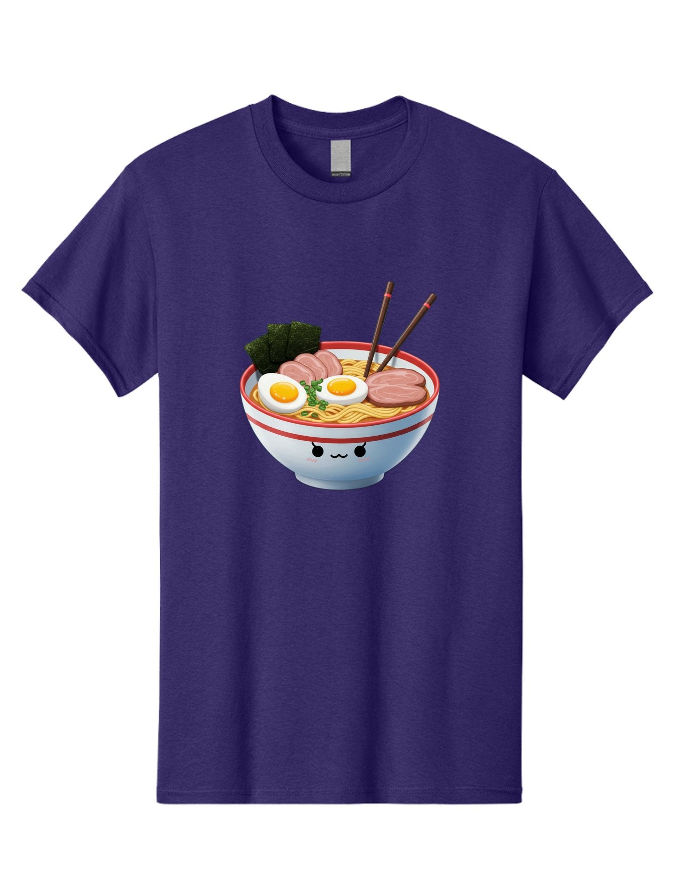 Ramen-Noodle-Bowl-1 Men'S Graphic Tee, 100% Cotton, Comfortable Casual Summer Wear, Machine Washable, Steaming Hot Ramen, Japanese Cuisine, Egg And Meat Toppings, Boiled Egg, Sliced Pork, Seaweed, Chopsticks, Kawaii Culture, Noodle Soup, Bab303 12