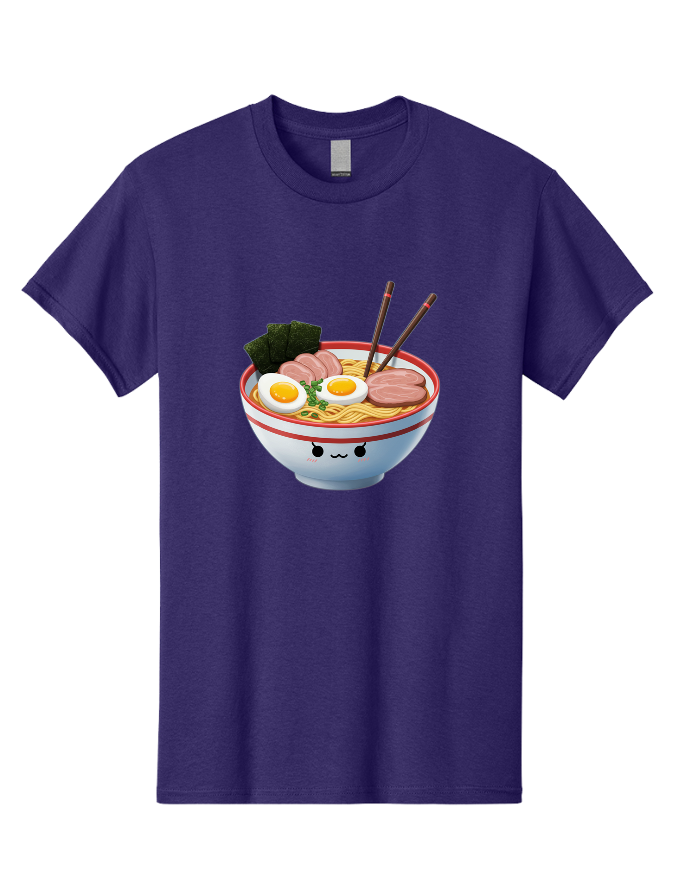Ramen-Noodle-Bowl-1 Men'S Graphic Tee, 100% Cotton, Comfortable Casual Summer Wear, Machine Washable, Steaming Hot Ramen, Japanese Cuisine, Egg And Meat Toppings, Boiled Egg, Sliced Pork, Seaweed, Chopsticks, Kawaii Culture, Noodle Soup, Bab303 5