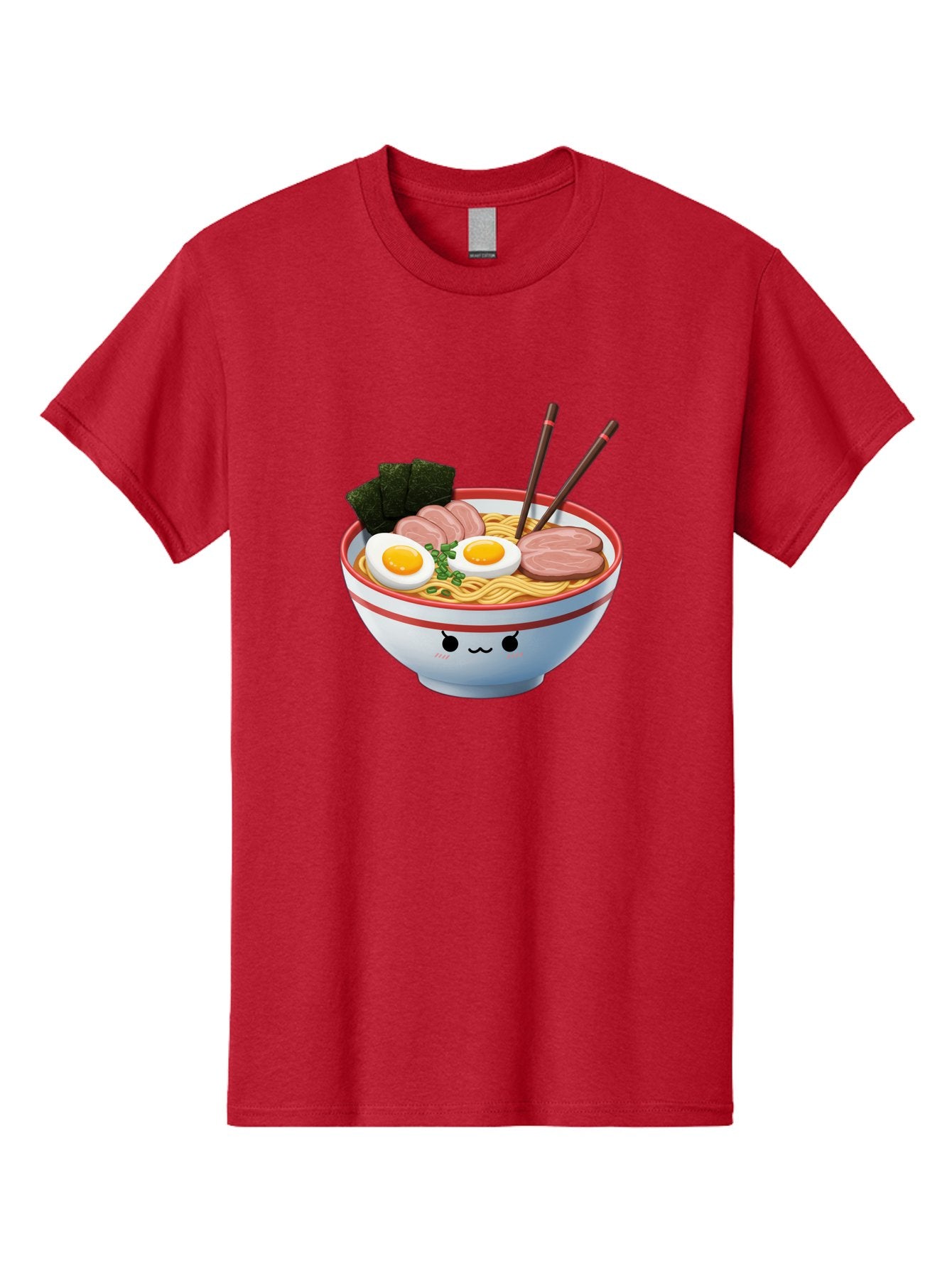 Ramen-Noodle-Bowl-1 Men'S Graphic Tee, 100% Cotton, Comfortable Casual Summer Wear, Machine Washable, Steaming Hot Ramen, Japanese Cuisine, Egg And Meat Toppings, Boiled Egg, Sliced Pork, Seaweed, Chopsticks, Kawaii Culture, Noodle Soup, Bab303 14