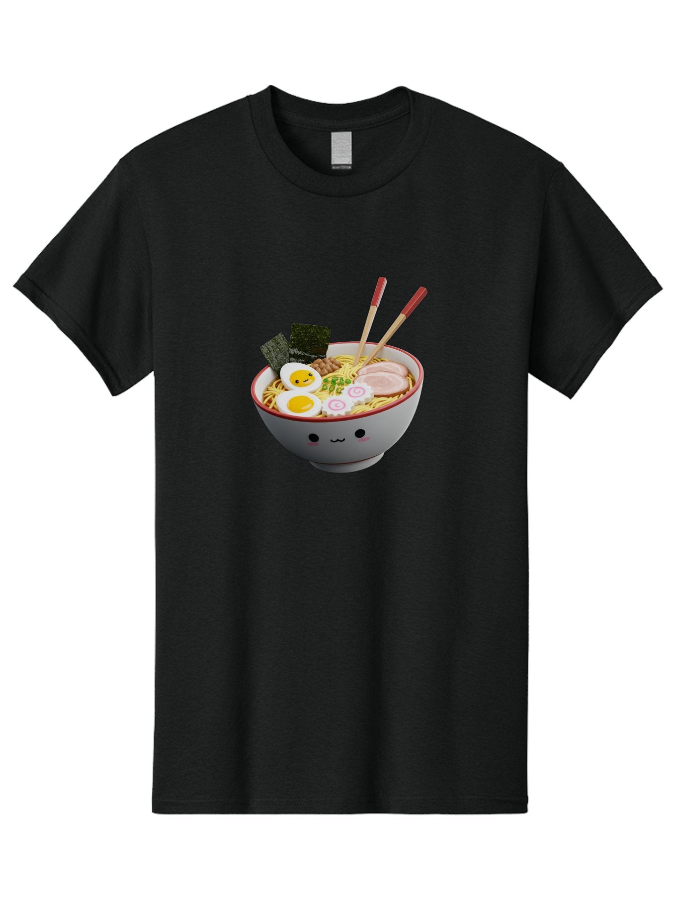 Ramen-Noodle-Bowl-2 Men'S Graphic Tee, 100% Cotton, Comfortable Casual Summer Wear, Machine Washable, Delicious Ramen, Steaming Hot Noodles, Boiled Egg, Sliced Pork, Seaweed, Chopsticks, Cartoon Bowl, Kawaii Food, Japanese Cuisine, Bab304 15