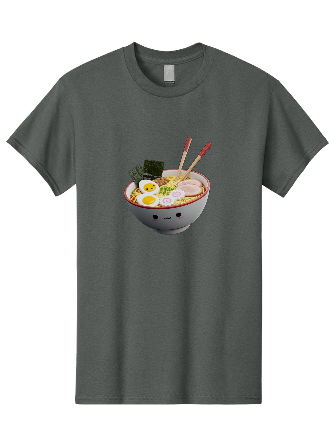 Ramen-Noodle-Bowl-2 Men'S Graphic Tee, 100% Cotton, Comfortable Casual Summer Wear, Machine Washable, Delicious Ramen, Steaming Hot Noodles, Boiled Egg, Sliced Pork, Seaweed, Chopsticks, Cartoon Bowl, Kawaii Food, Japanese Cuisine, Bab304 14