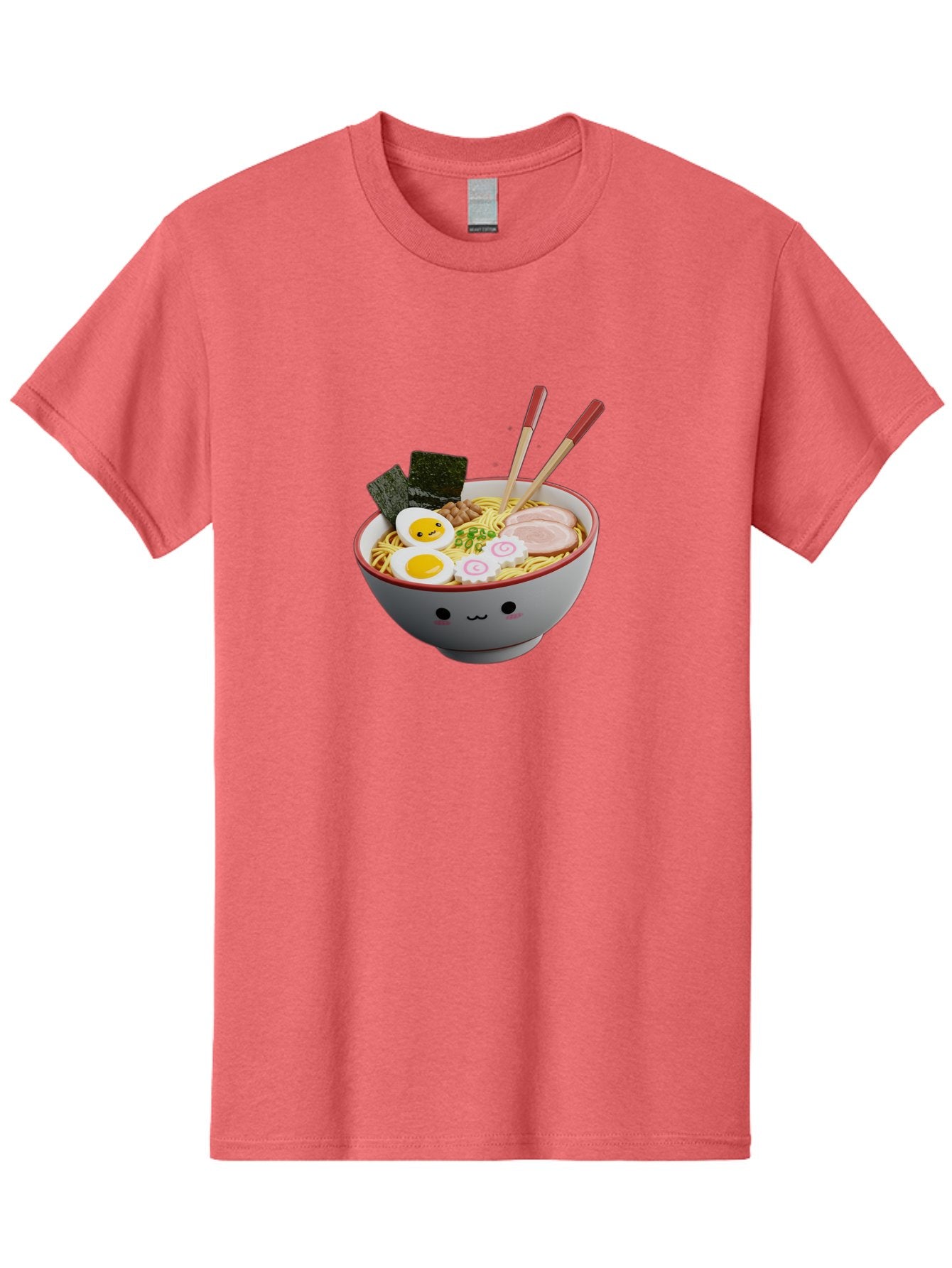 Ramen-Noodle-Bowl-2 Men'S Graphic Tee, 100% Cotton, Comfortable Casual Summer Wear, Machine Washable, Delicious Ramen, Steaming Hot Noodles, Boiled Egg, Sliced Pork, Seaweed, Chopsticks, Cartoon Bowl, Kawaii Food, Japanese Cuisine, Bab304 8