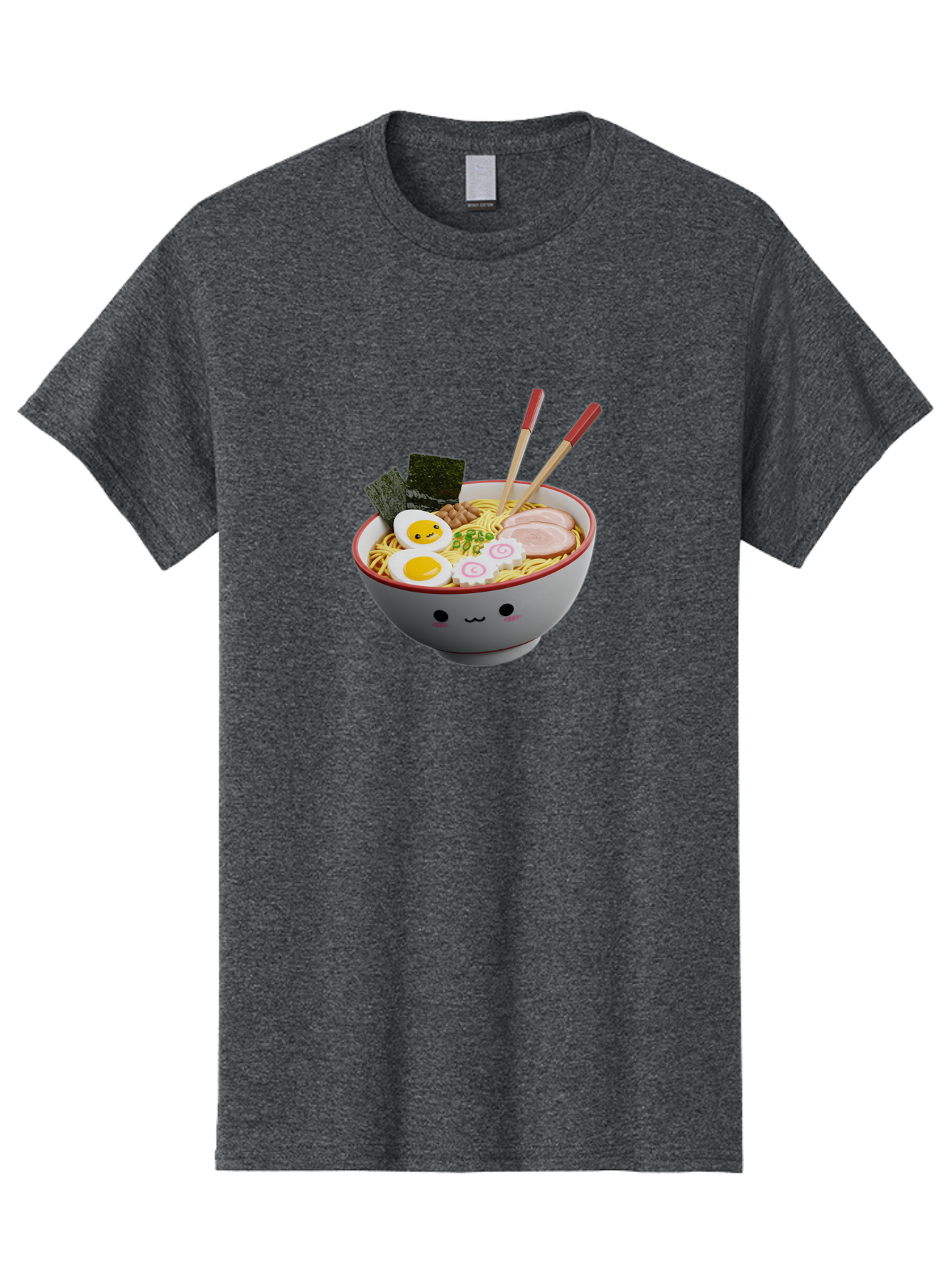 Ramen-Noodle-Bowl-2 Men'S Graphic Tee, 100% Cotton, Comfortable Casual Summer Wear, Machine Washable, Delicious Ramen, Steaming Hot Noodles, Boiled Egg, Sliced Pork, Seaweed, Chopsticks, Cartoon Bowl, Kawaii Food, Japanese Cuisine, Bab304 7