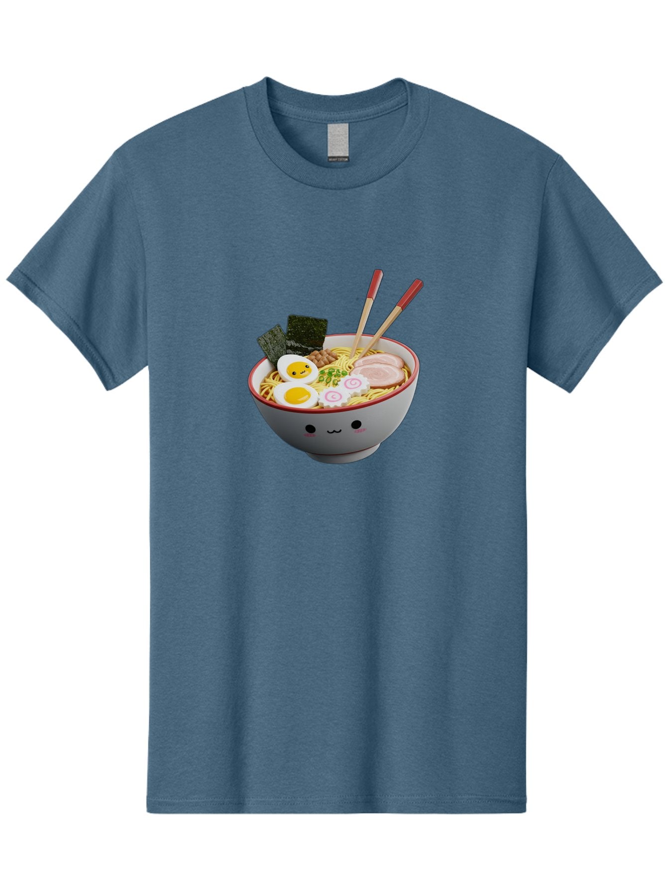 Ramen-Noodle-Bowl-2 Men'S Graphic Tee, 100% Cotton, Comfortable Casual Summer Wear, Machine Washable, Delicious Ramen, Steaming Hot Noodles, Boiled Egg, Sliced Pork, Seaweed, Chopsticks, Cartoon Bowl, Kawaii Food, Japanese Cuisine, Bab304 12