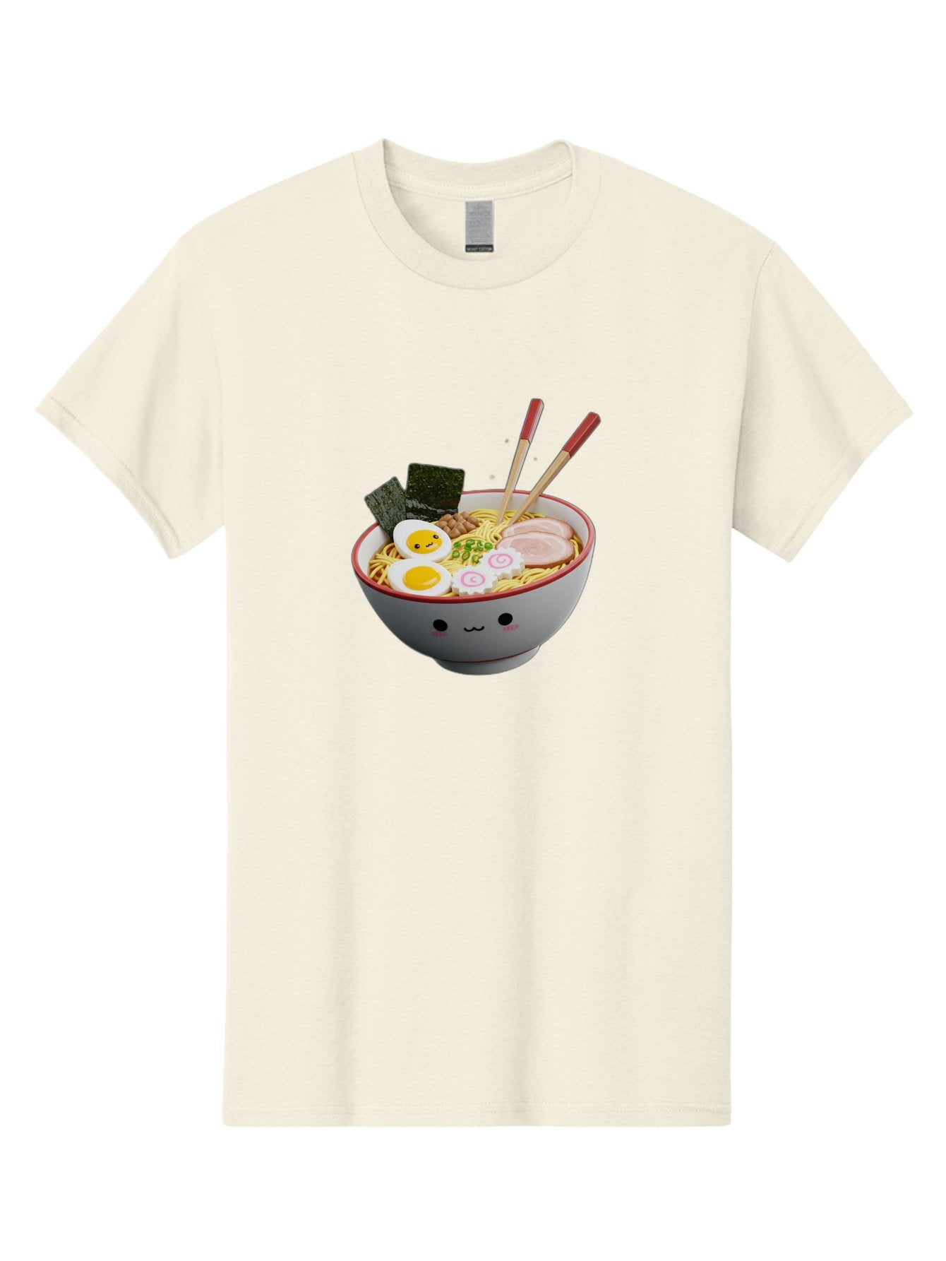 Ramen-Noodle-Bowl-2 Men'S Graphic Tee, 100% Cotton, Comfortable Casual Summer Wear, Machine Washable, Delicious Ramen, Steaming Hot Noodles, Boiled Egg, Sliced Pork, Seaweed, Chopsticks, Cartoon Bowl, Kawaii Food, Japanese Cuisine, Bab304 7