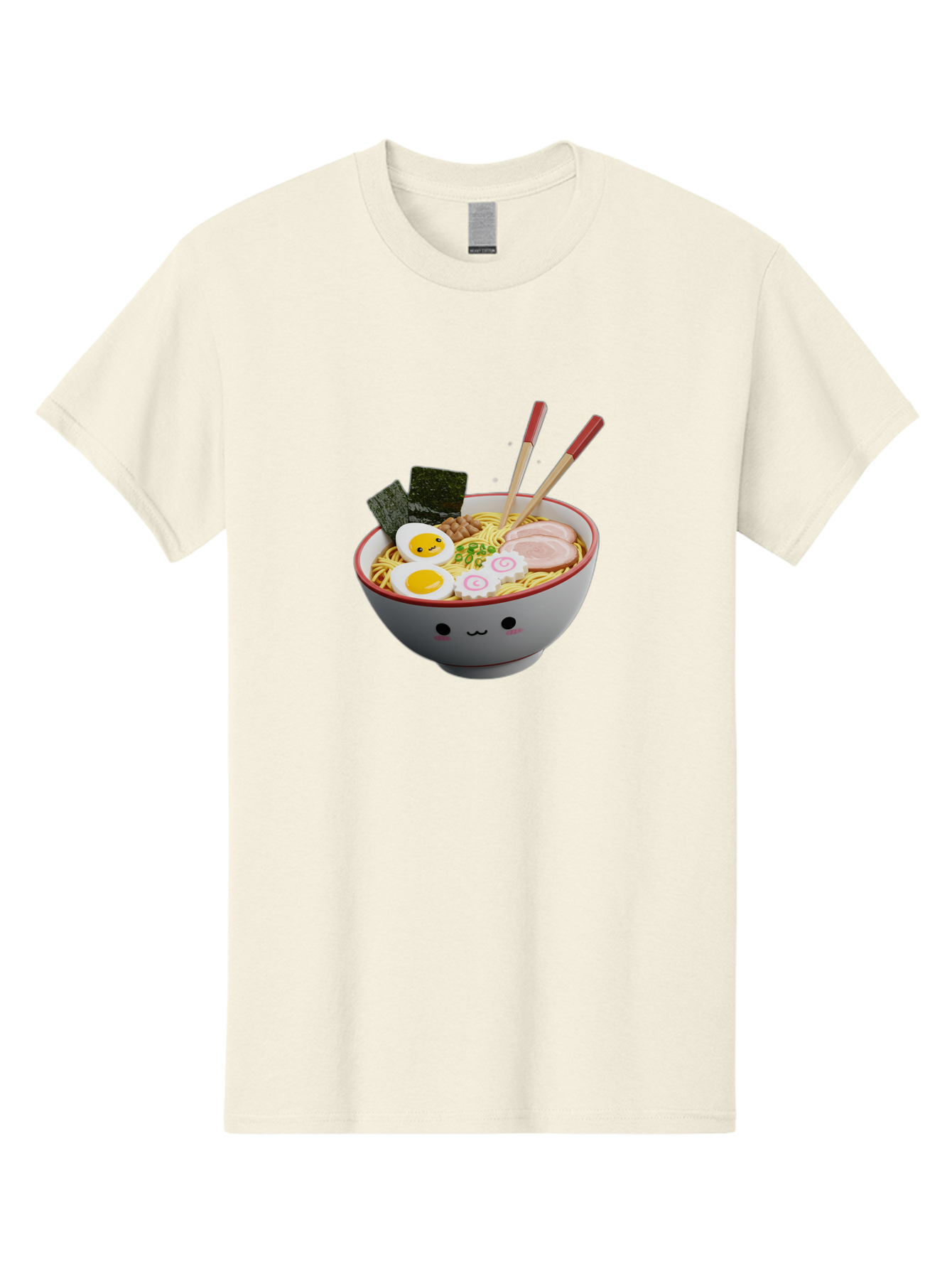 Ramen-Noodle-Bowl-2 Men'S Graphic Tee, 100% Cotton, Comfortable Casual Summer Wear, Machine Washable, Delicious Ramen, Steaming Hot Noodles, Boiled Egg, Sliced Pork, Seaweed, Chopsticks, Cartoon Bowl, Kawaii Food, Japanese Cuisine, Bab304 25