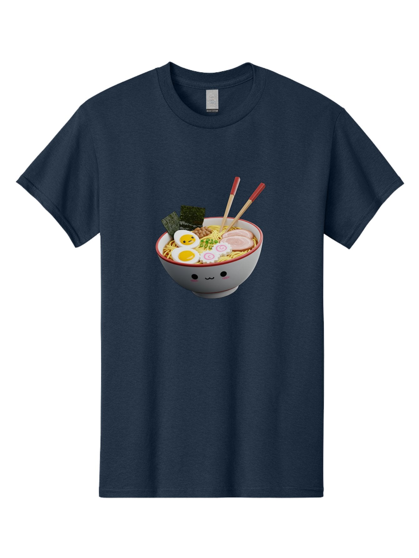 Ramen-Noodle-Bowl-2 Men'S Graphic Tee, 100% Cotton, Comfortable Casual Summer Wear, Machine Washable, Delicious Ramen, Steaming Hot Noodles, Boiled Egg, Sliced Pork, Seaweed, Chopsticks, Cartoon Bowl, Kawaii Food, Japanese Cuisine, Bab304 13