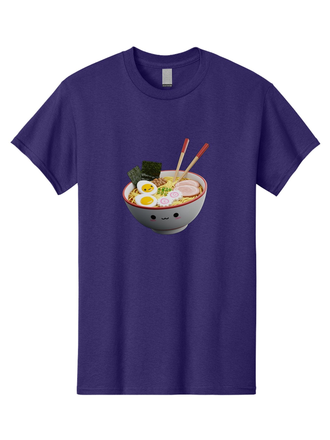 Ramen-Noodle-Bowl-2 Men'S Graphic Tee, 100% Cotton, Comfortable Casual Summer Wear, Machine Washable, Delicious Ramen, Steaming Hot Noodles, Boiled Egg, Sliced Pork, Seaweed, Chopsticks, Cartoon Bowl, Kawaii Food, Japanese Cuisine, Bab304 4