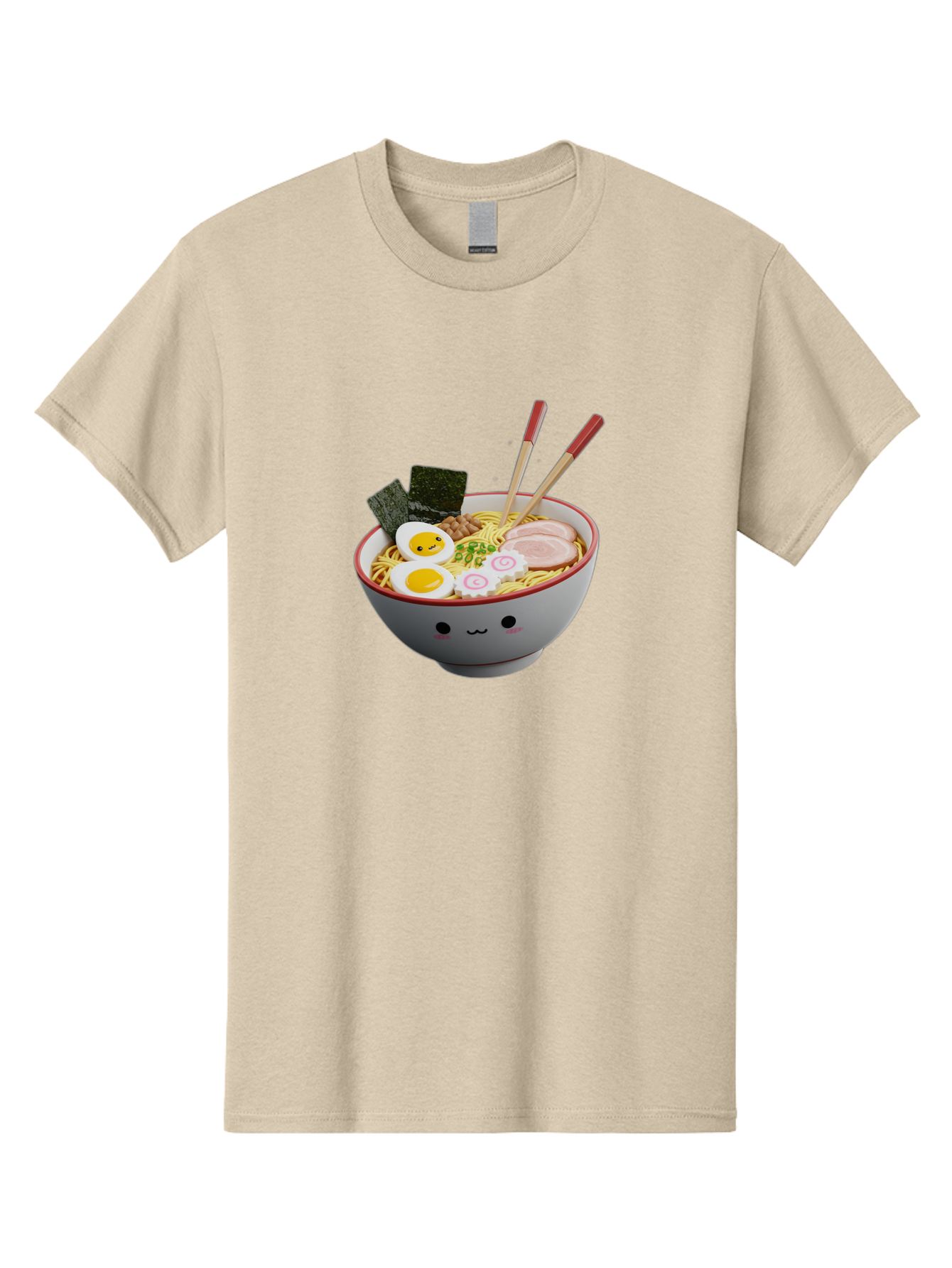 Ramen-Noodle-Bowl-2 Men'S Graphic Tee, 100% Cotton, Comfortable Casual Summer Wear, Machine Washable, Delicious Ramen, Steaming Hot Noodles, Boiled Egg, Sliced Pork, Seaweed, Chopsticks, Cartoon Bowl, Kawaii Food, Japanese Cuisine, Bab304 13