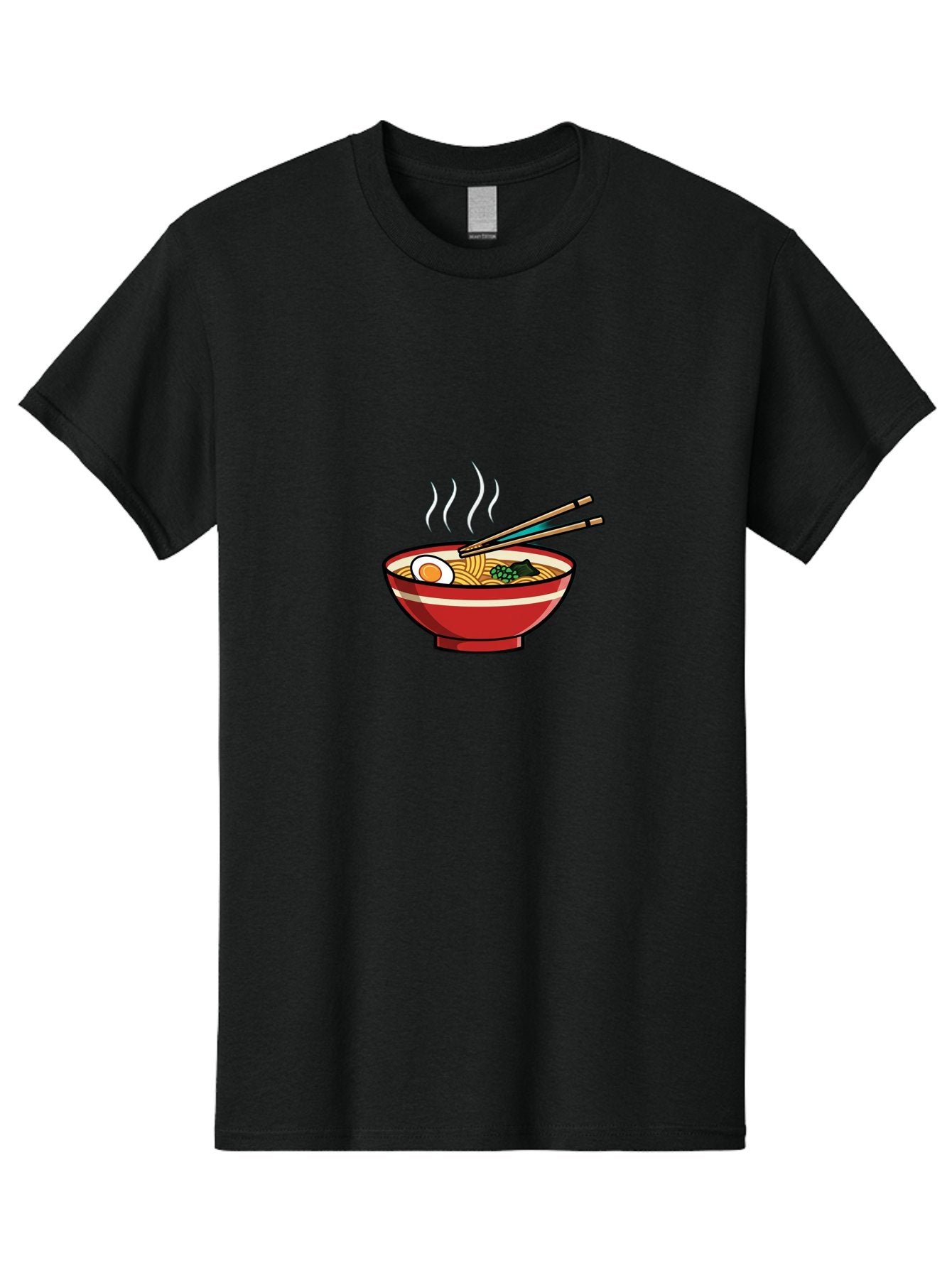 Ramen-Noodle-Bowl-4 Men'S Graphic Tee, 100% Cotton, Comfortable Casual Summer Wear, Machine Washable, Steaming Hot Ramen, Japanese Noodle Soup, Delicious Meal, Bowl Of Noodles, Chopsticks, Boiled Egg, Green Onions, Savory Dish, Asian Cuisine, Bab306 6