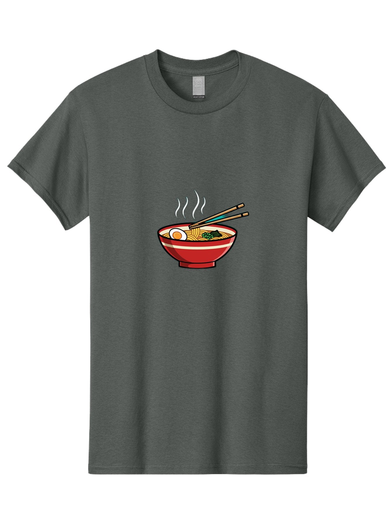 Ramen-Noodle-Bowl-4 Men'S Graphic Tee, 100% Cotton, Comfortable Casual Summer Wear, Machine Washable, Steaming Hot Ramen, Japanese Noodle Soup, Delicious Meal, Bowl Of Noodles, Chopsticks, Boiled Egg, Green Onions, Savory Dish, Asian Cuisine, Bab306 3