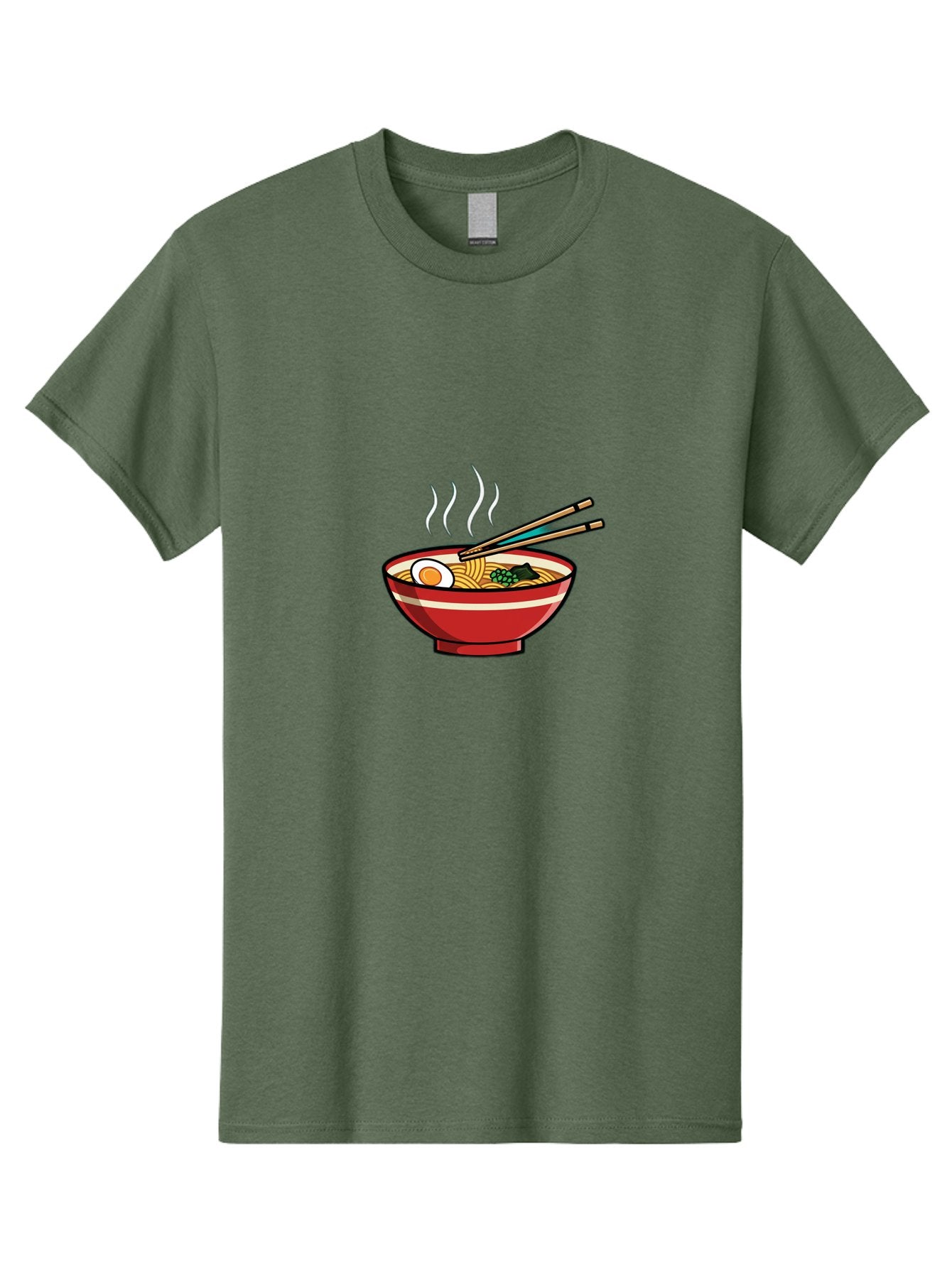 Ramen-Noodle-Bowl-4 Men'S Graphic Tee, 100% Cotton, Comfortable Casual Summer Wear, Machine Washable, Steaming Hot Ramen, Japanese Noodle Soup, Delicious Meal, Bowl Of Noodles, Chopsticks, Boiled Egg, Green Onions, Savory Dish, Asian Cuisine, Bab306 11