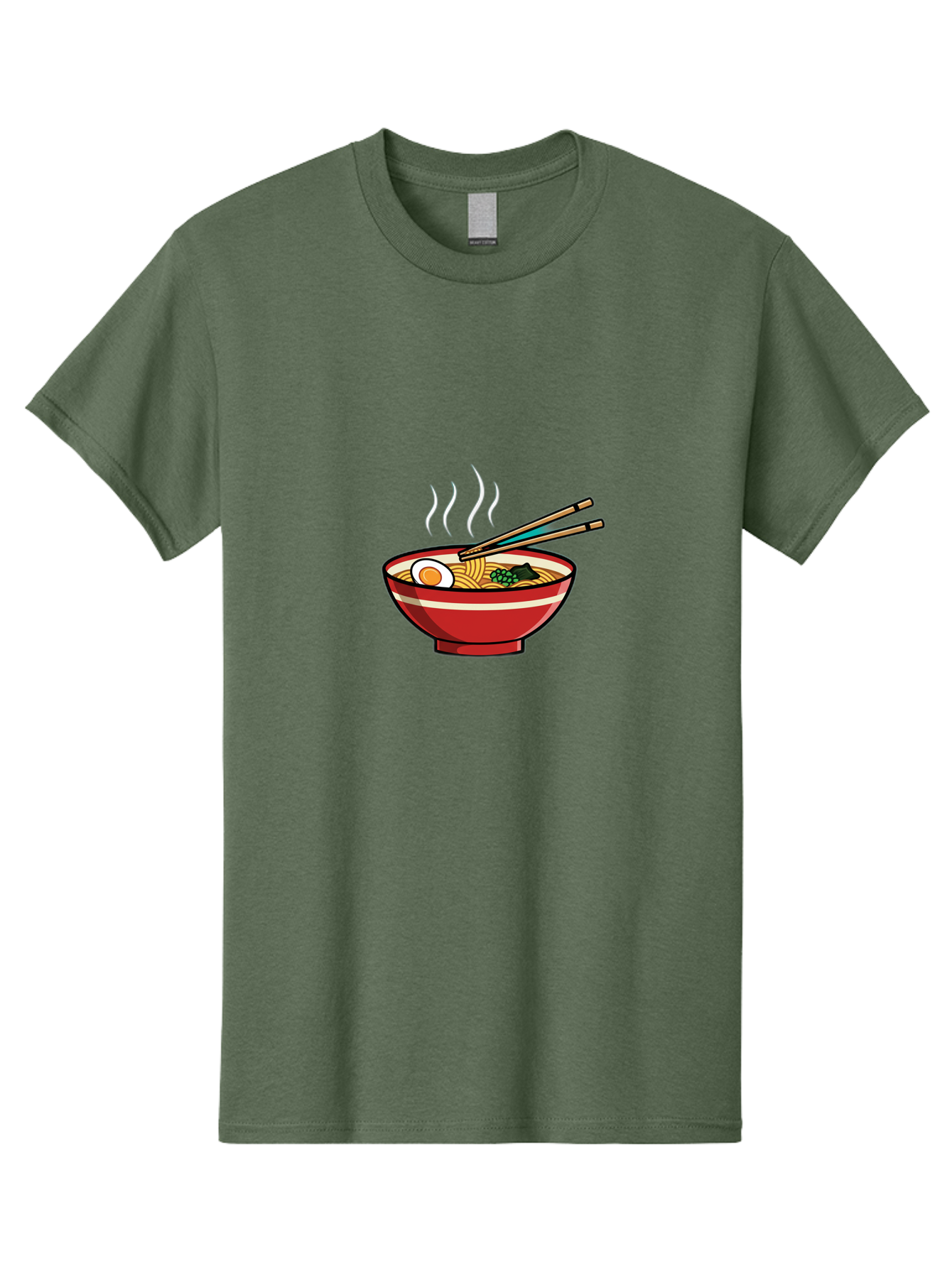 Ramen-Noodle-Bowl-4 Men'S Graphic Tee, 100% Cotton, Comfortable Casual Summer Wear, Machine Washable, Steaming Hot Ramen, Japanese Noodle Soup, Delicious Meal, Bowl Of Noodles, Chopsticks, Boiled Egg, Green Onions, Savory Dish, Asian Cuisine, Bab306 7