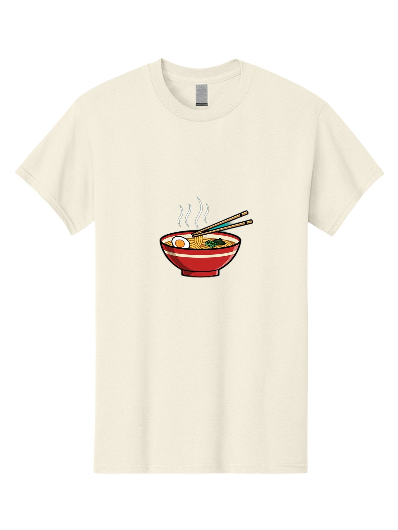 Ramen-Noodle-Bowl-4 Men'S Graphic Tee, 100% Cotton, Comfortable Casual Summer Wear, Machine Washable, Steaming Hot Ramen, Japanese Noodle Soup, Delicious Meal, Bowl Of Noodles, Chopsticks, Boiled Egg, Green Onions, Savory Dish, Asian Cuisine, Bab306 7