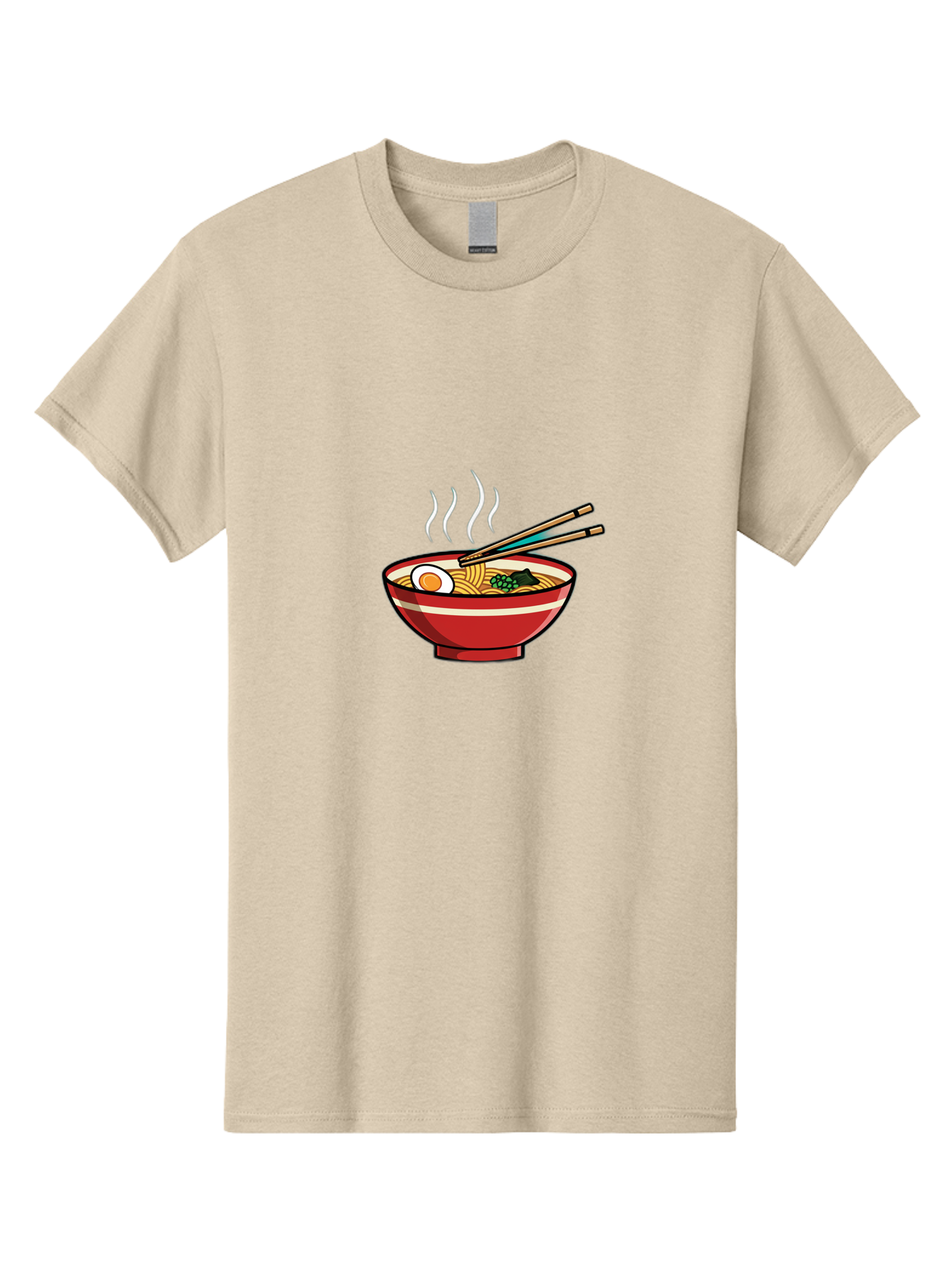 Ramen-Noodle-Bowl-4 Men'S Graphic Tee, 100% Cotton, Comfortable Casual Summer Wear, Machine Washable, Steaming Hot Ramen, Japanese Noodle Soup, Delicious Meal, Bowl Of Noodles, Chopsticks, Boiled Egg, Green Onions, Savory Dish, Asian Cuisine, Bab306 5